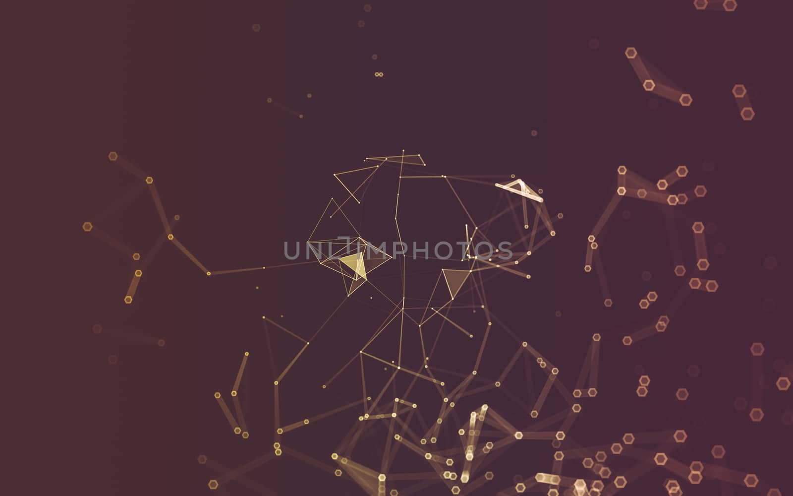 Abstract polygonal space low poly dark background with connecting dots and lines. Connection structure. 3d rendering