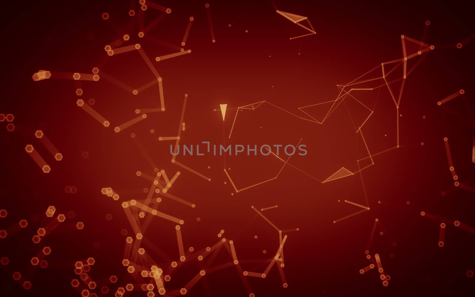 Abstract polygonal space low poly dark background with connecting dots and lines. Connection structure. 3d rendering