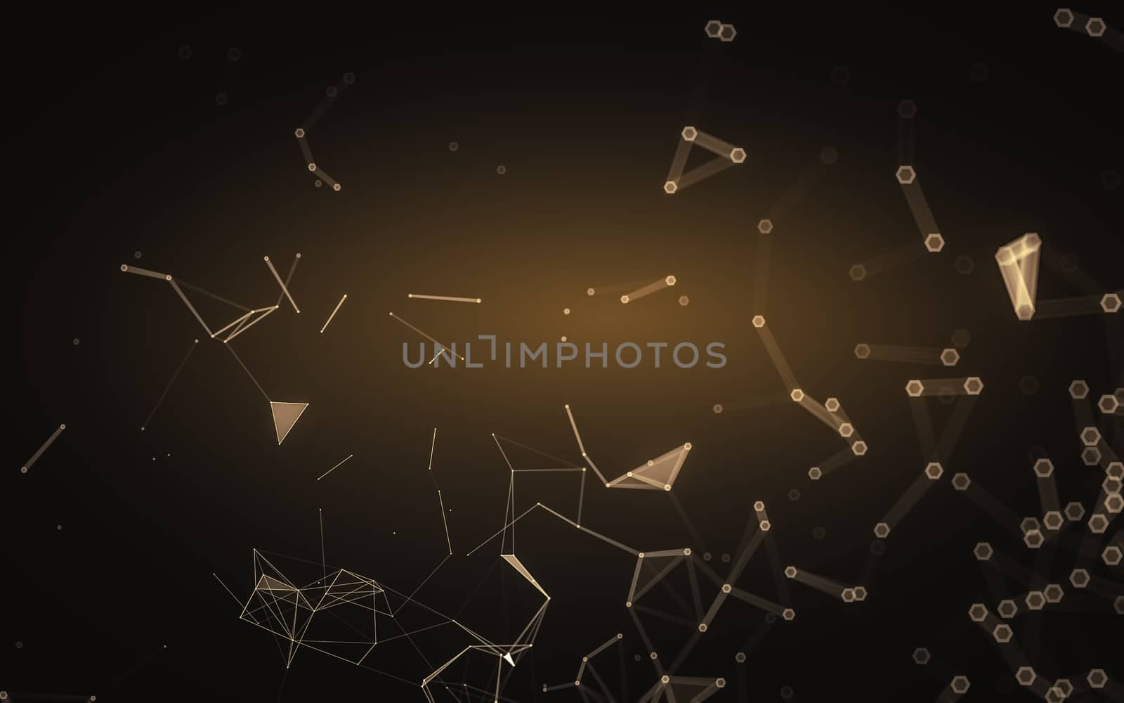 Abstract polygonal space low poly dark background with connecting dots and lines. Connection structure. 3d rendering