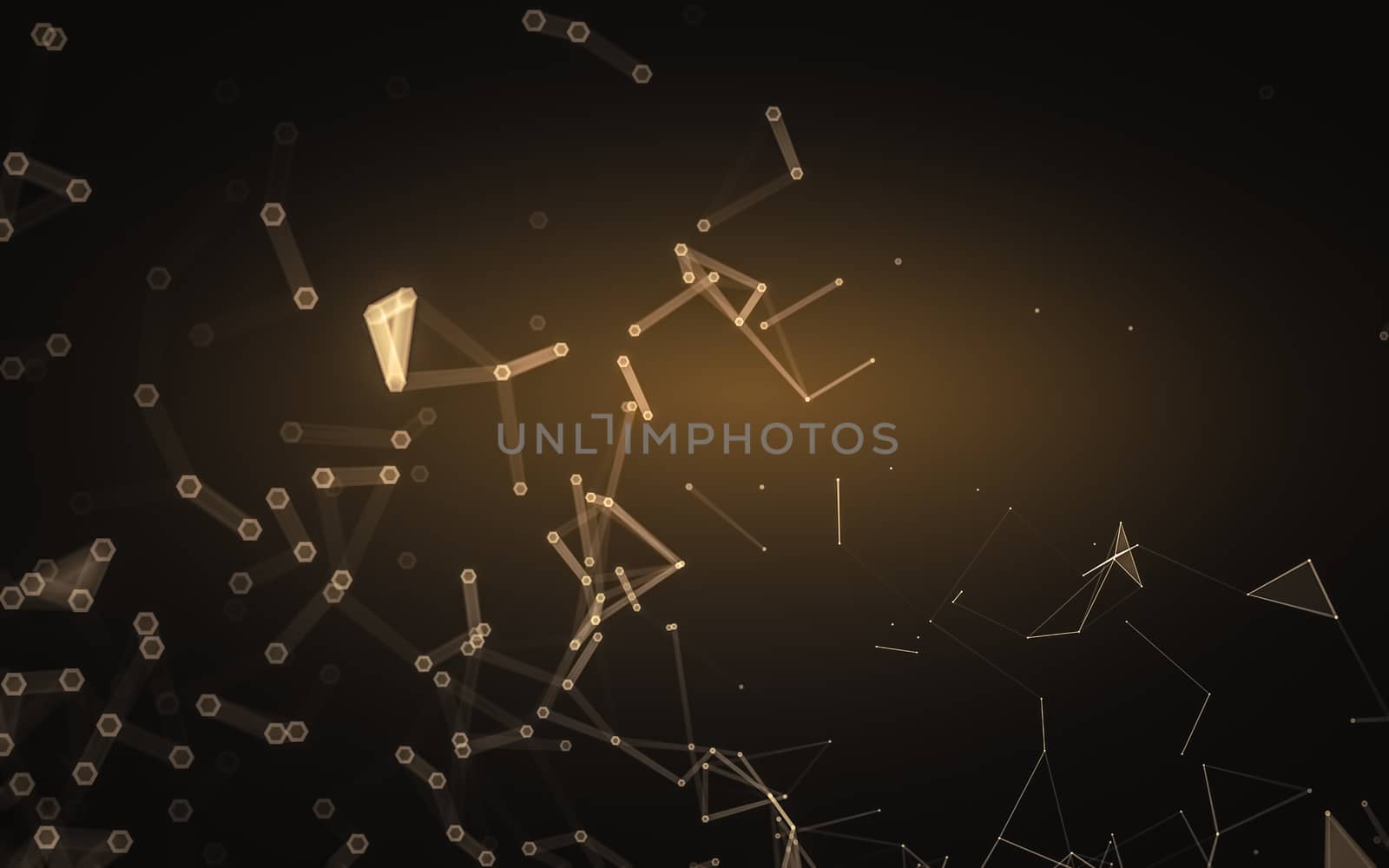 Abstract polygonal space low poly dark background with connecting dots and lines. Connection structure. 3d rendering