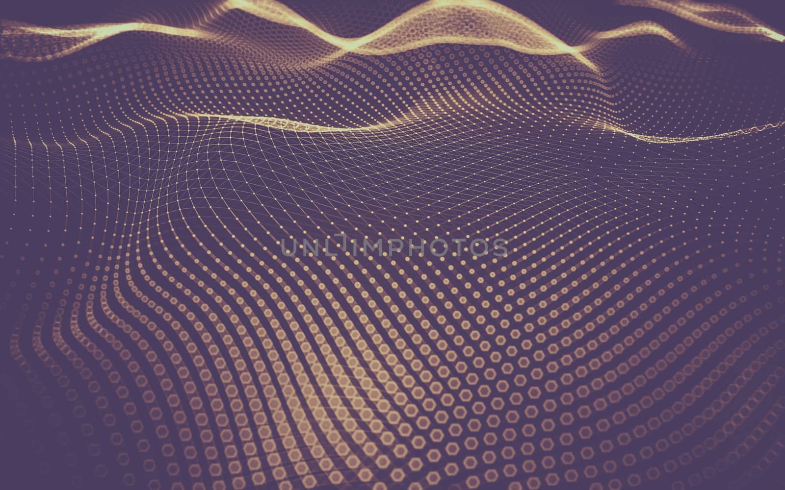 Abstract polygonal space low poly dark background with connecting dots and lines. Connection structure. 3d rendering