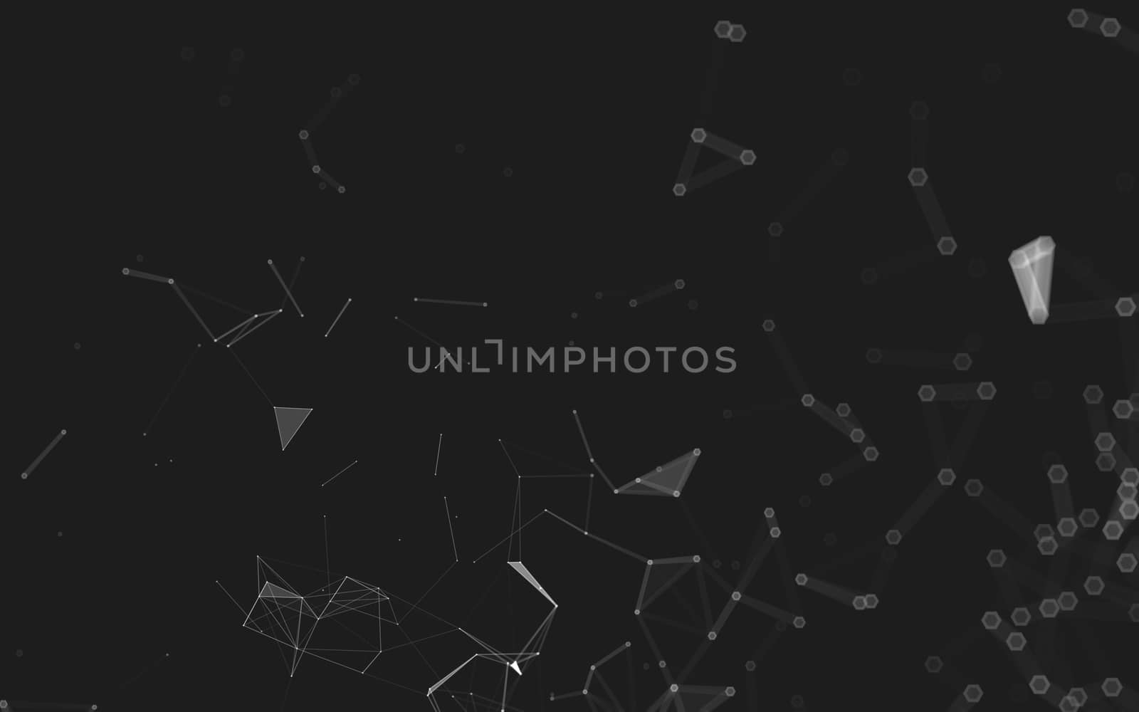 Abstract polygonal space low poly dark background, 3d rendering by teerawit