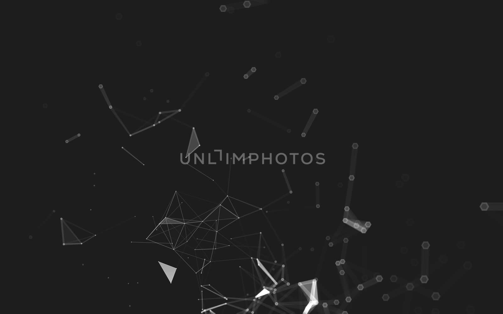 Abstract polygonal space low poly dark background, 3d rendering by teerawit