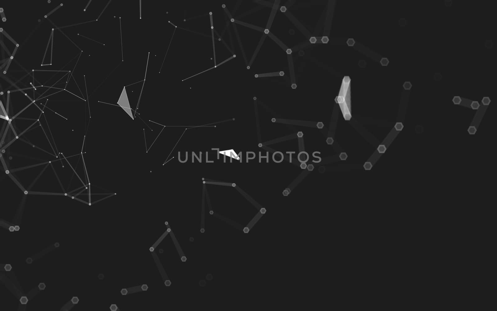 Abstract polygonal space low poly dark background, 3d rendering by teerawit