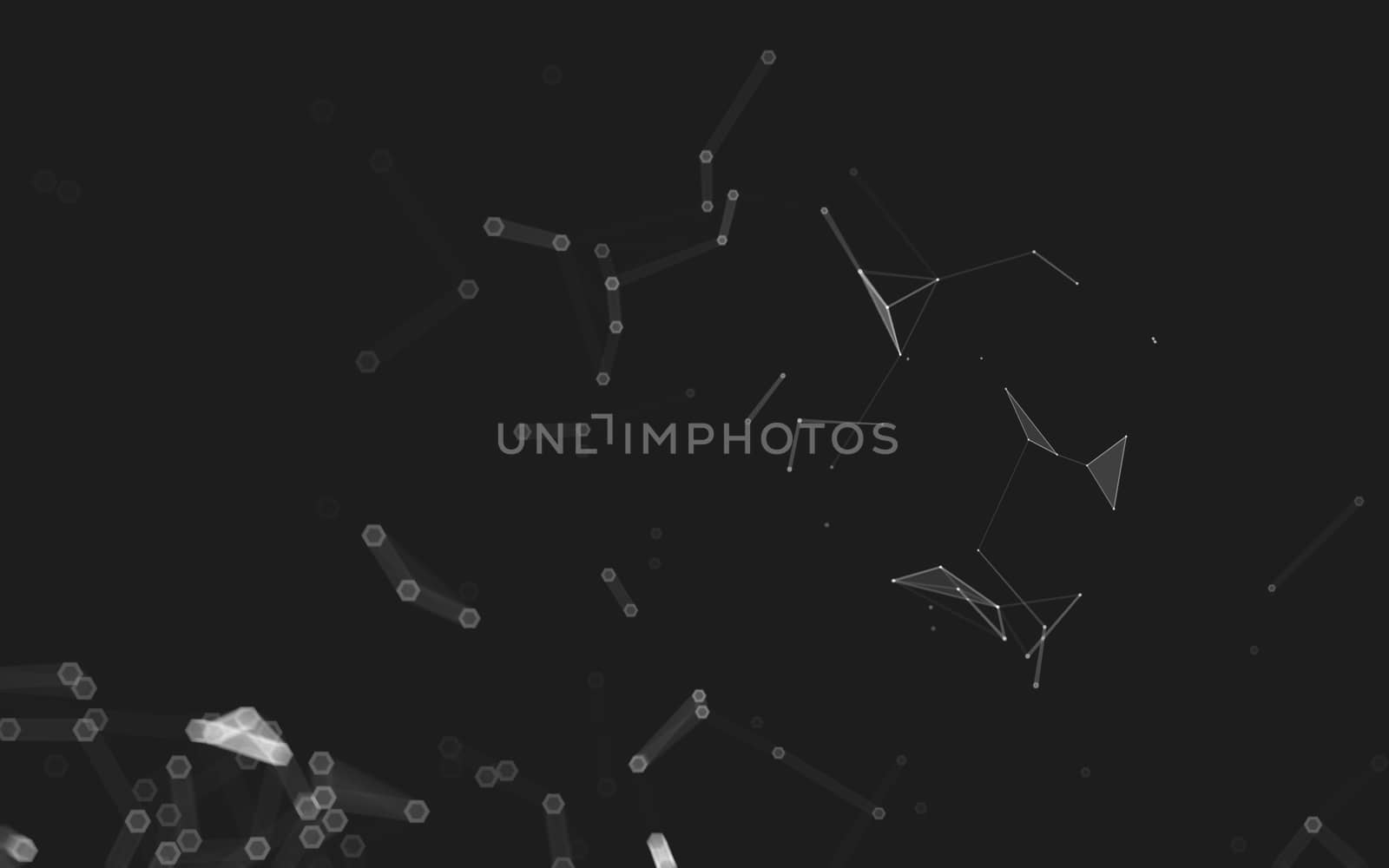 Abstract polygonal space low poly dark background, 3d rendering by teerawit