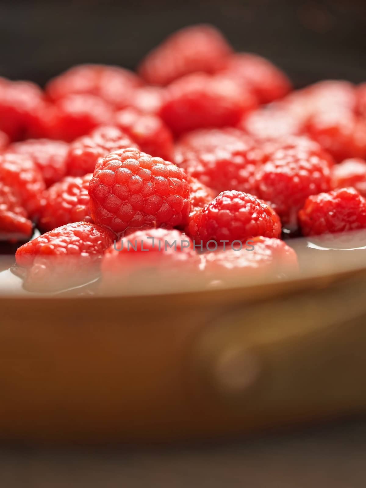 close up of rustic french raspberry fruit compote preserve