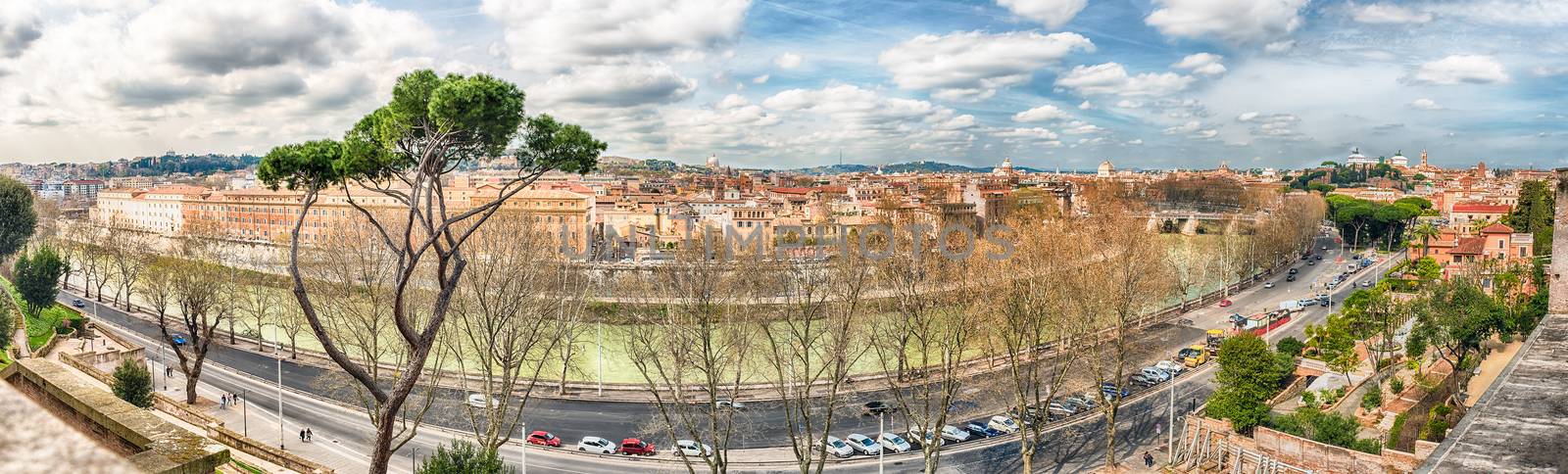 Panoramic view from Aventine Hill in Rome, Italy by marcorubino