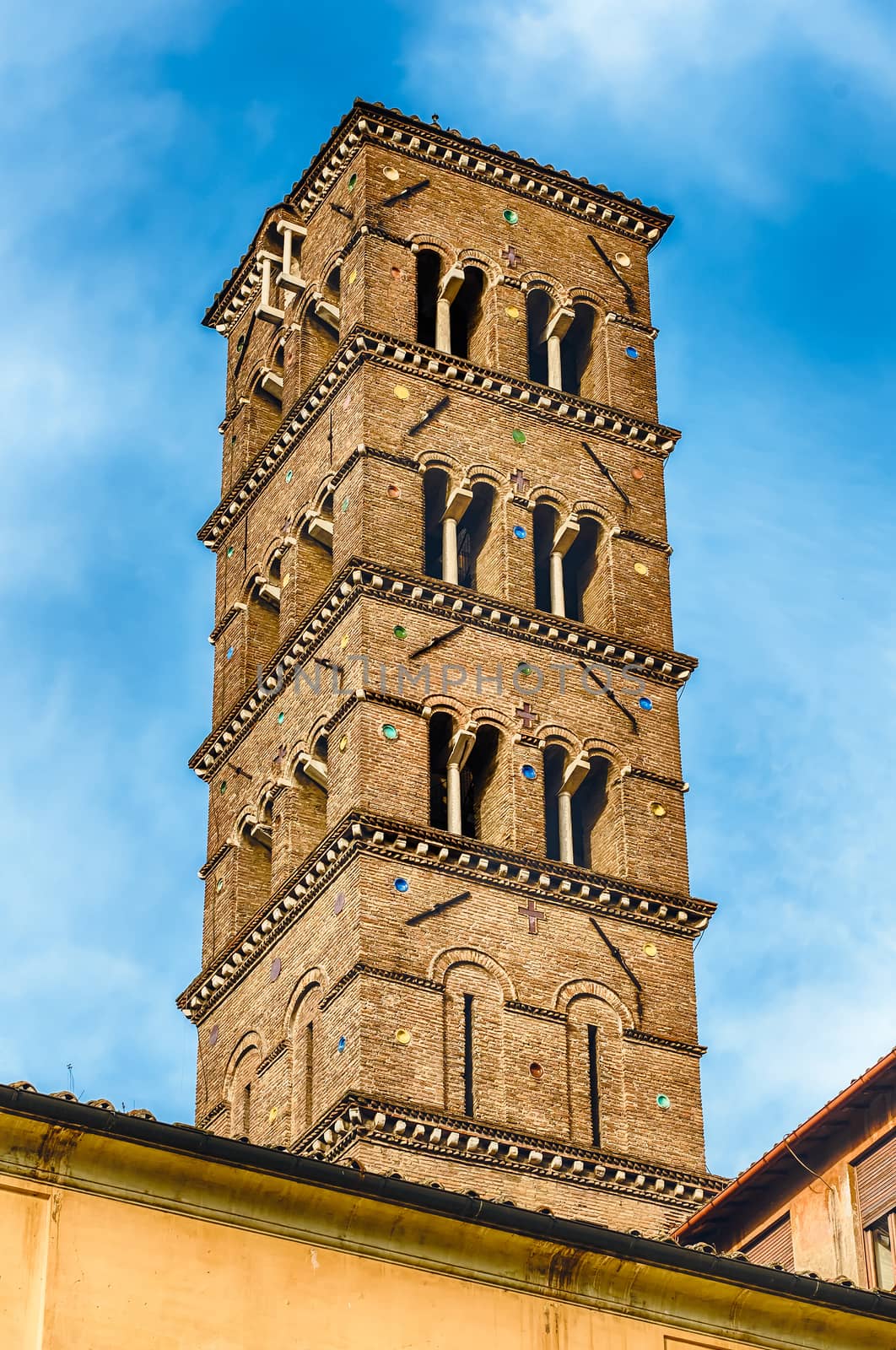 Bell Tower at the Church of Santa Francesca Romana, Rome by marcorubino