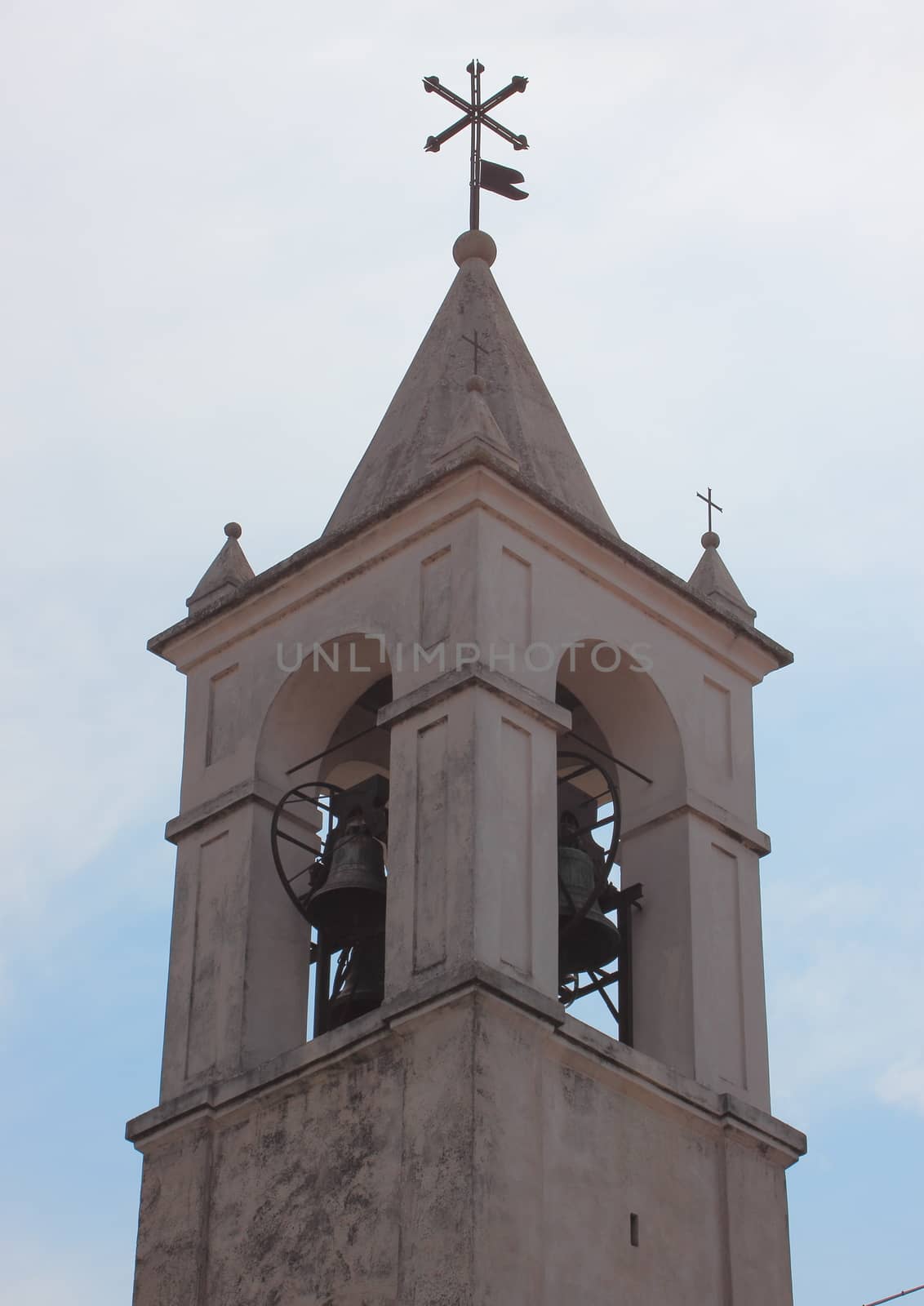 Bell tower on old italian church