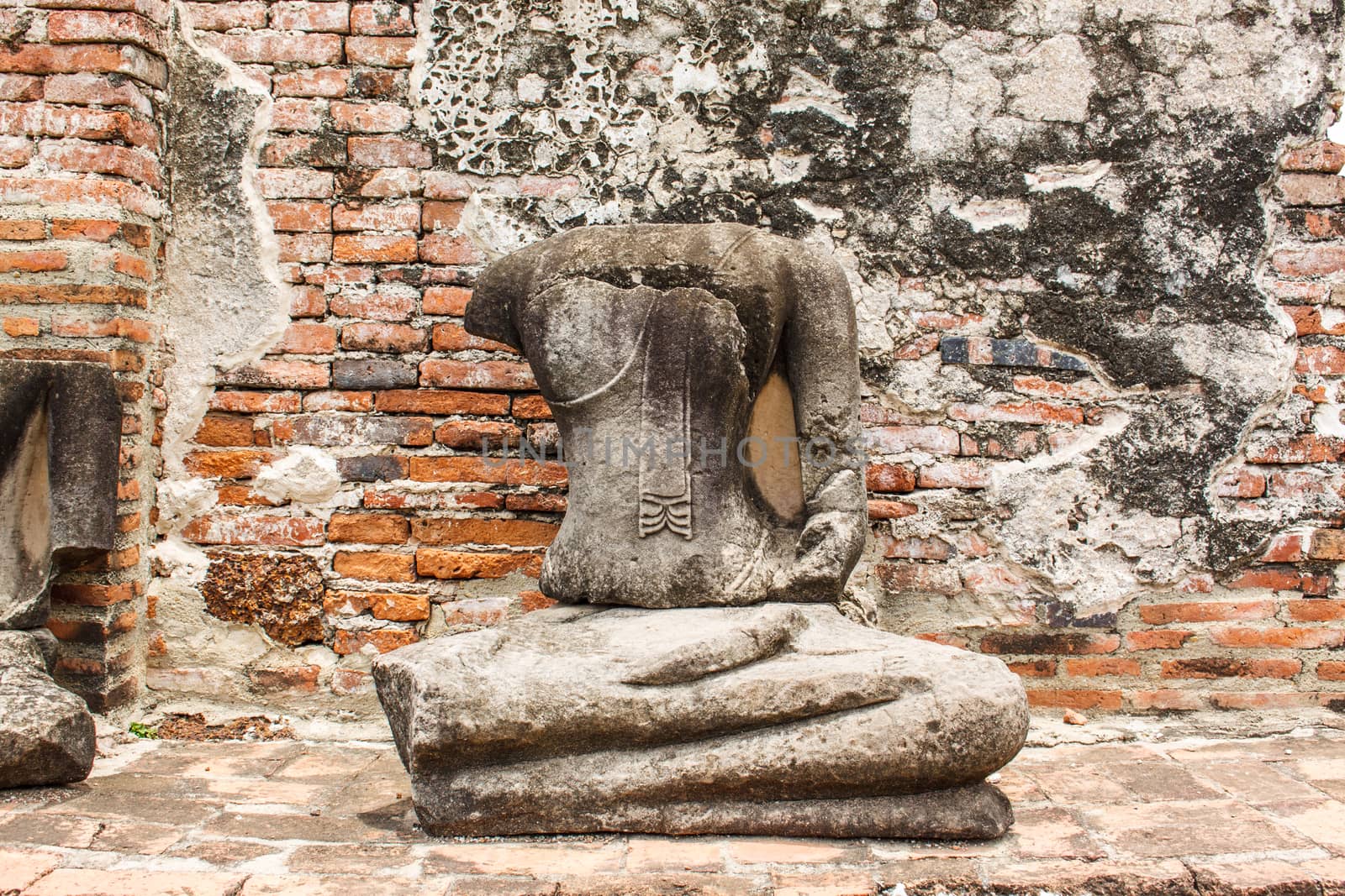 Ancient buddha statue, Thailand by worrayuth