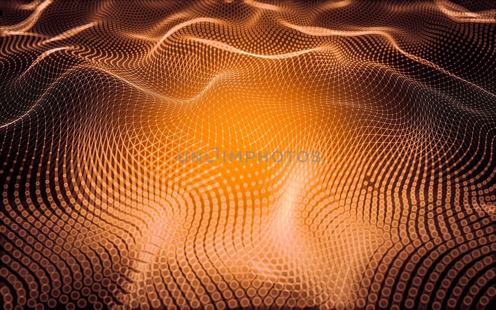 Abstract polygonal space low poly dark background with connecting dots and lines. Connection structure. 3d rendering