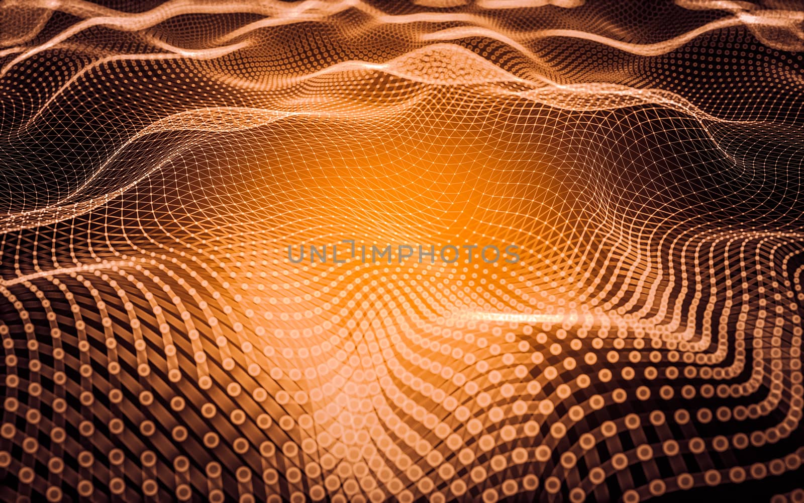 Abstract polygonal space low poly dark background with connecting dots and lines. Connection structure. 3d rendering