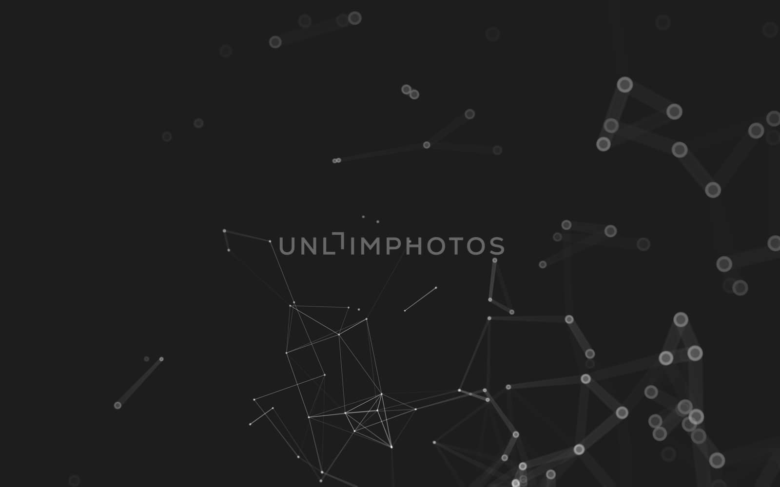 Abstract polygonal space low poly dark background with connecting dots and lines. Connection structure. 3d rendering