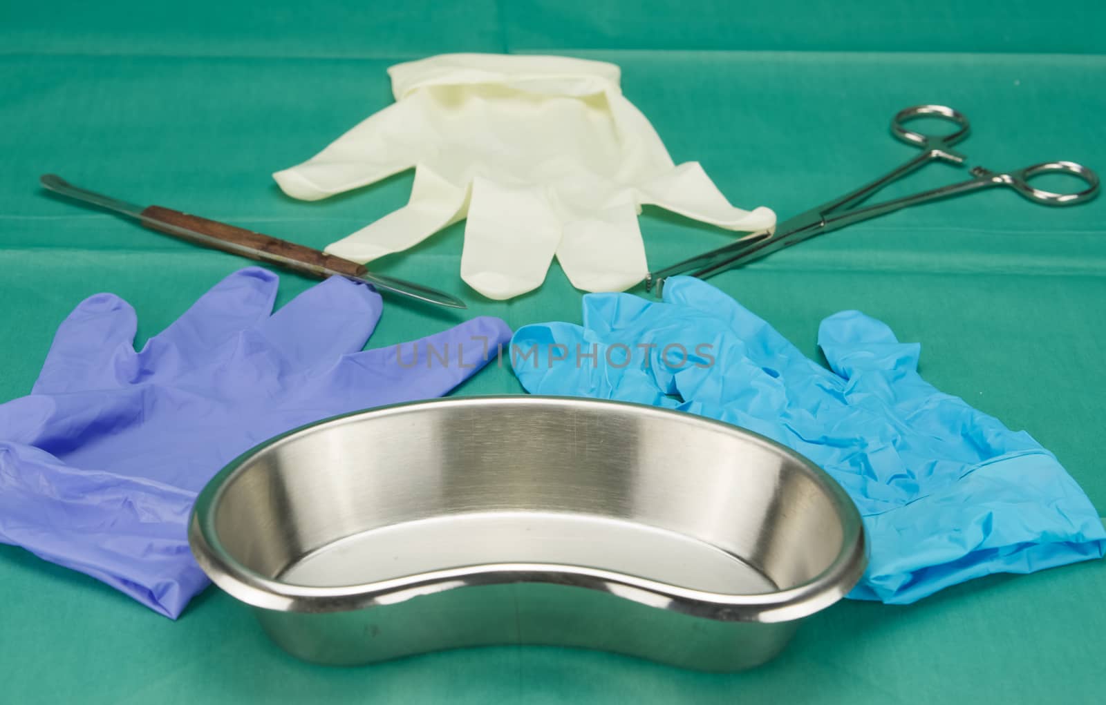 Surgical equipment and three pieces of gloves by ninun