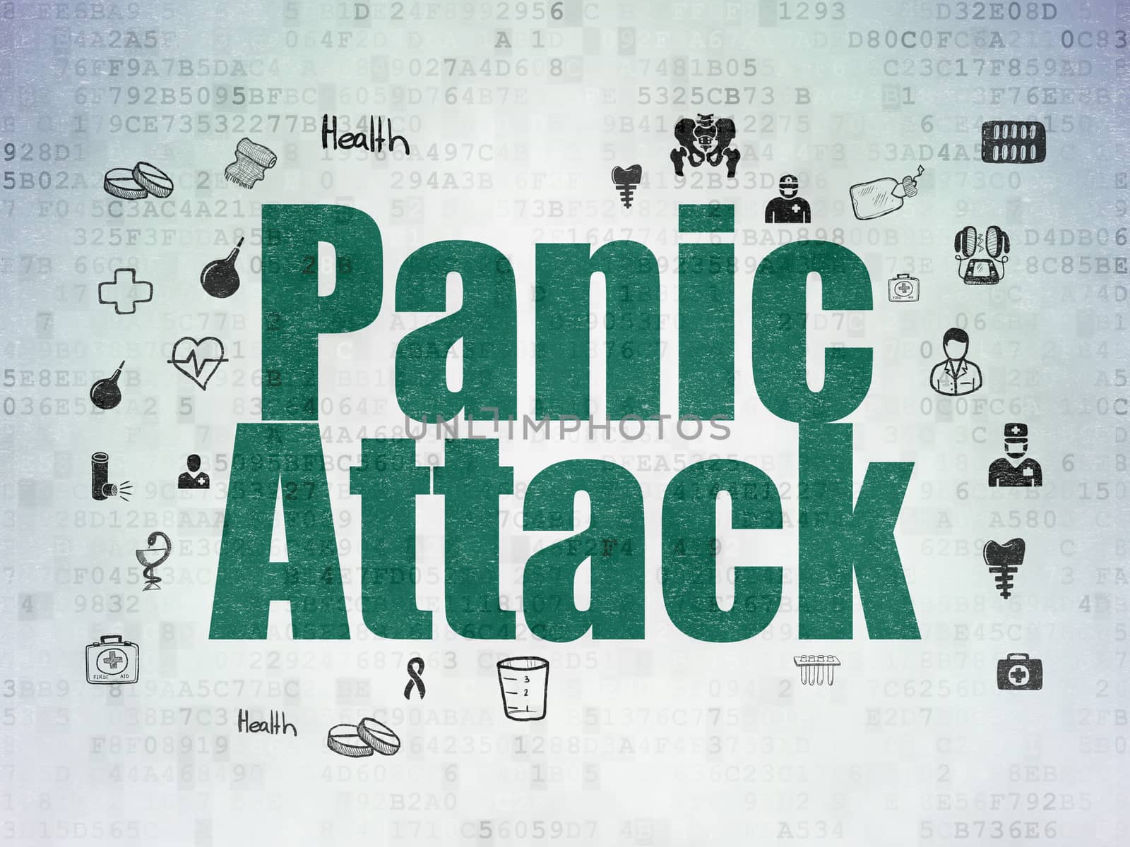 Healthcare concept: Panic Attack on Digital Data Paper background by maxkabakov