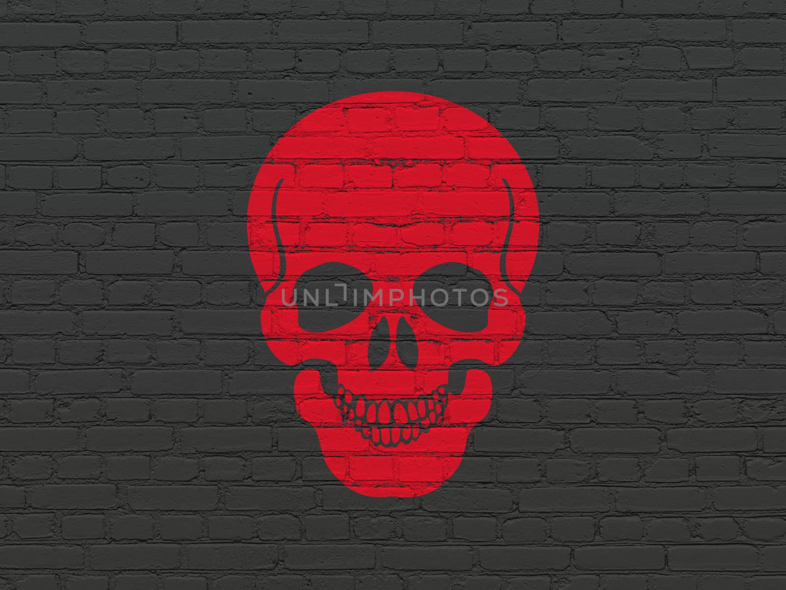 Health concept: Scull on wall background by maxkabakov