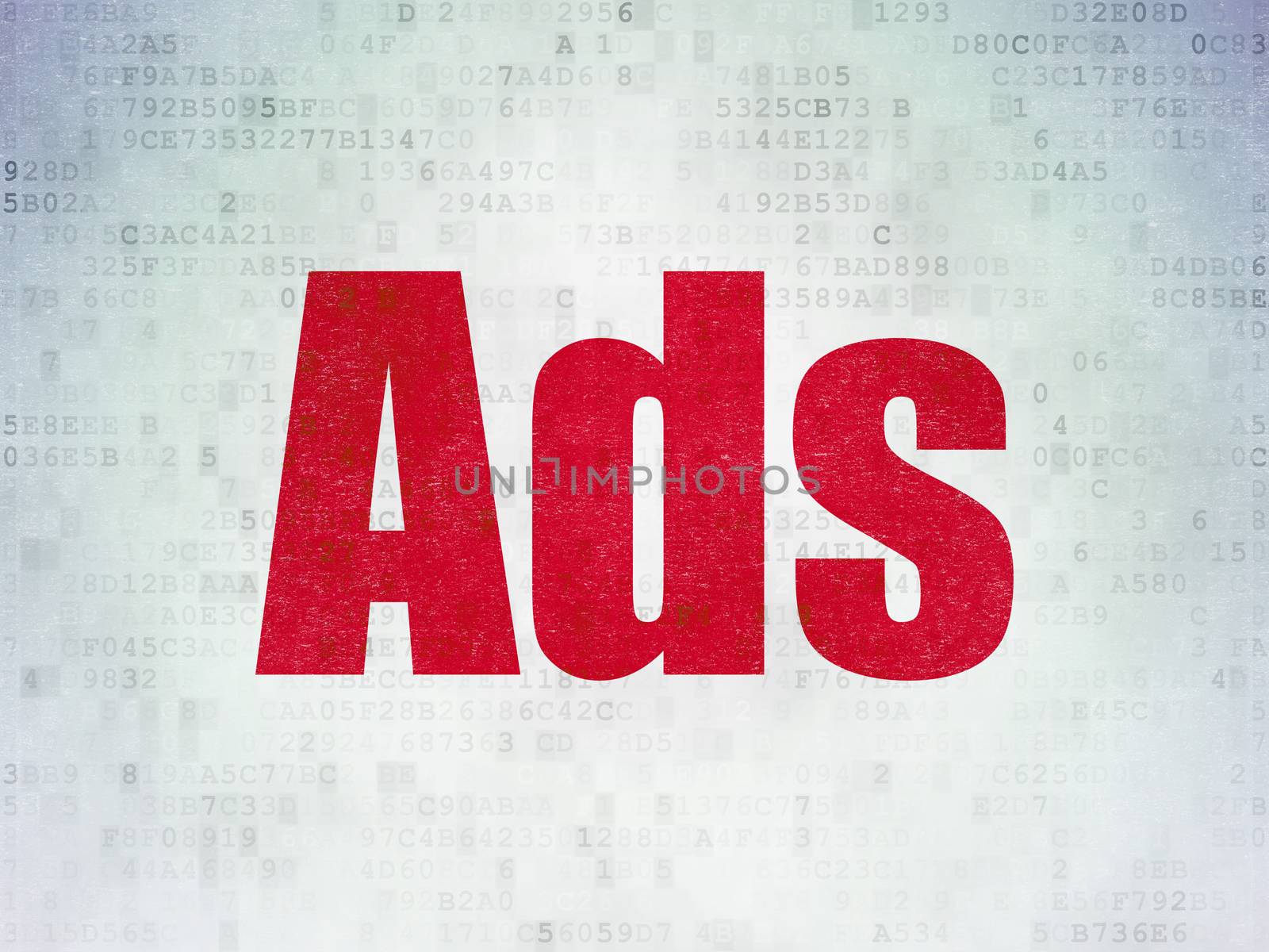 Marketing concept: Ads on Digital Data Paper background by maxkabakov