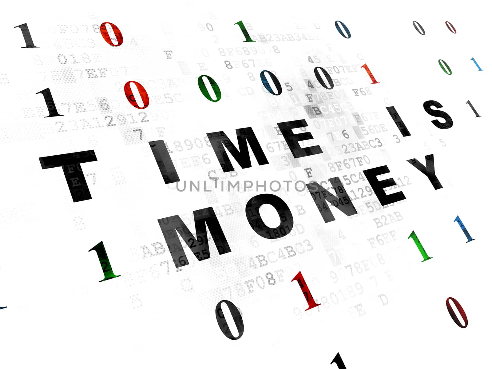 Finance concept: Time is Money on Digital background by maxkabakov