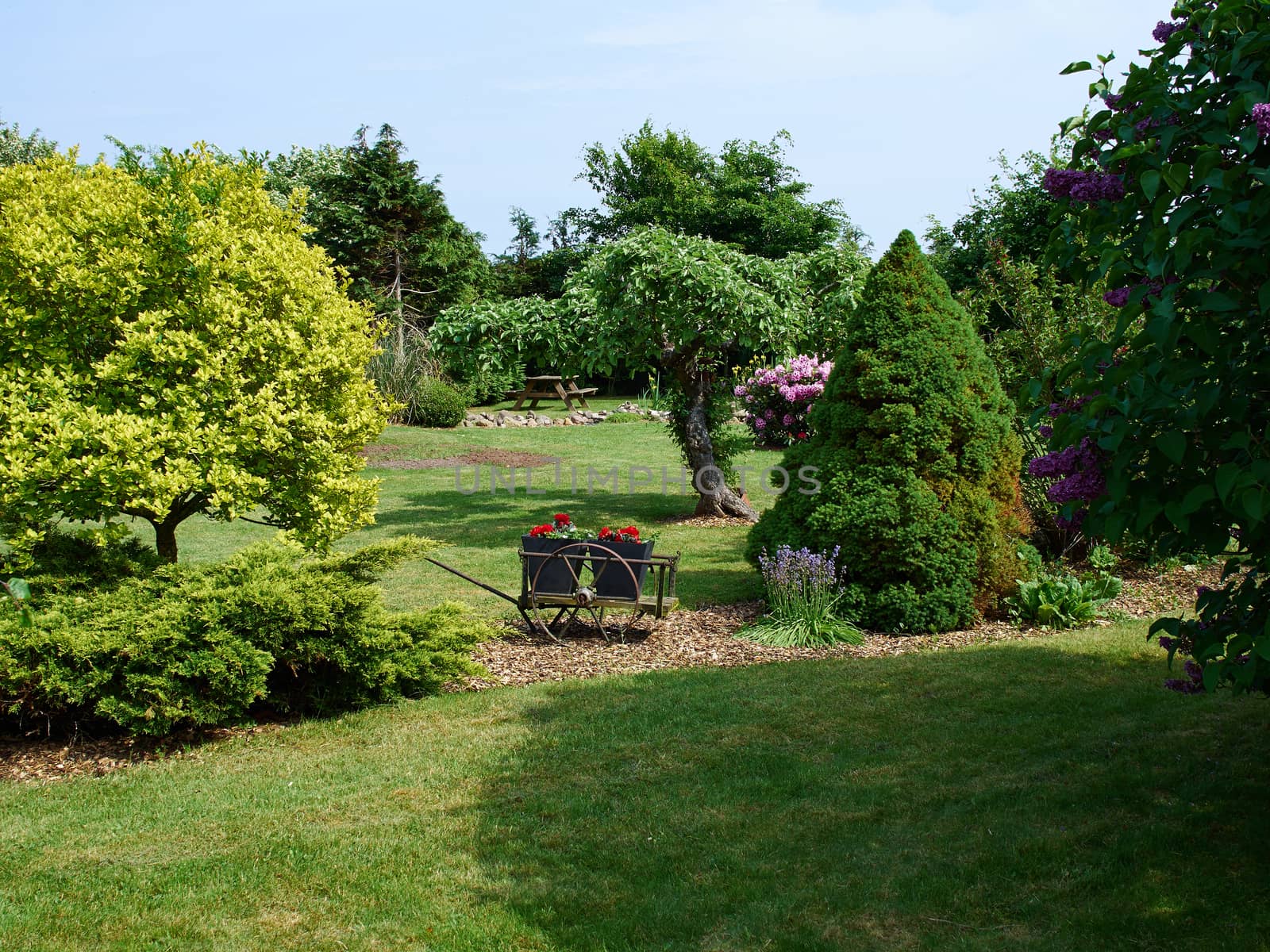 Attractive beautiful English style formal garden classical creative gardening            