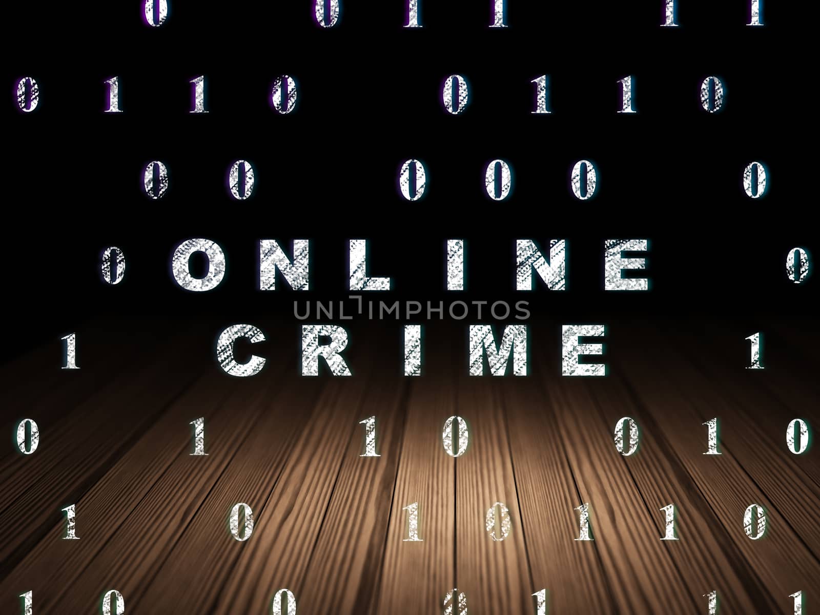 Privacy concept: Online Crime in grunge dark room by maxkabakov
