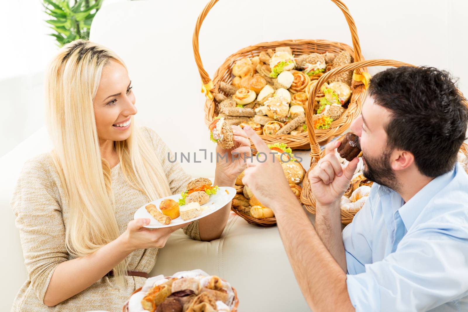 Couple Enjoys In Baked Products by MilanMarkovic78