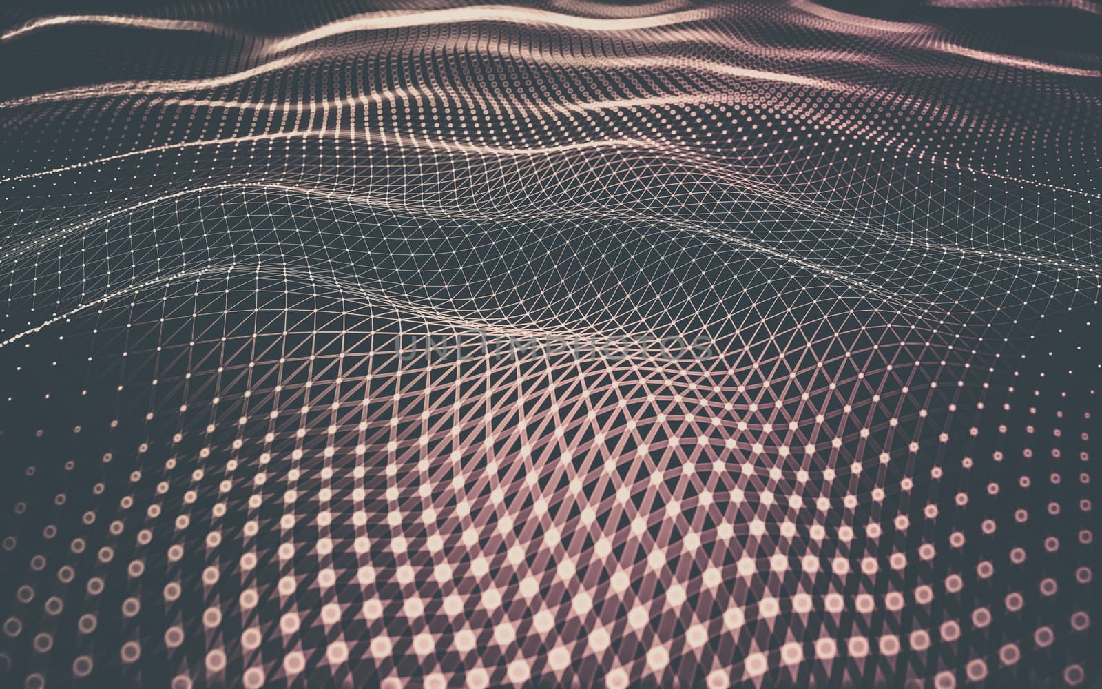 Abstract polygonal space low poly dark background with connecting dots and lines. Connection structure. 3d rendering