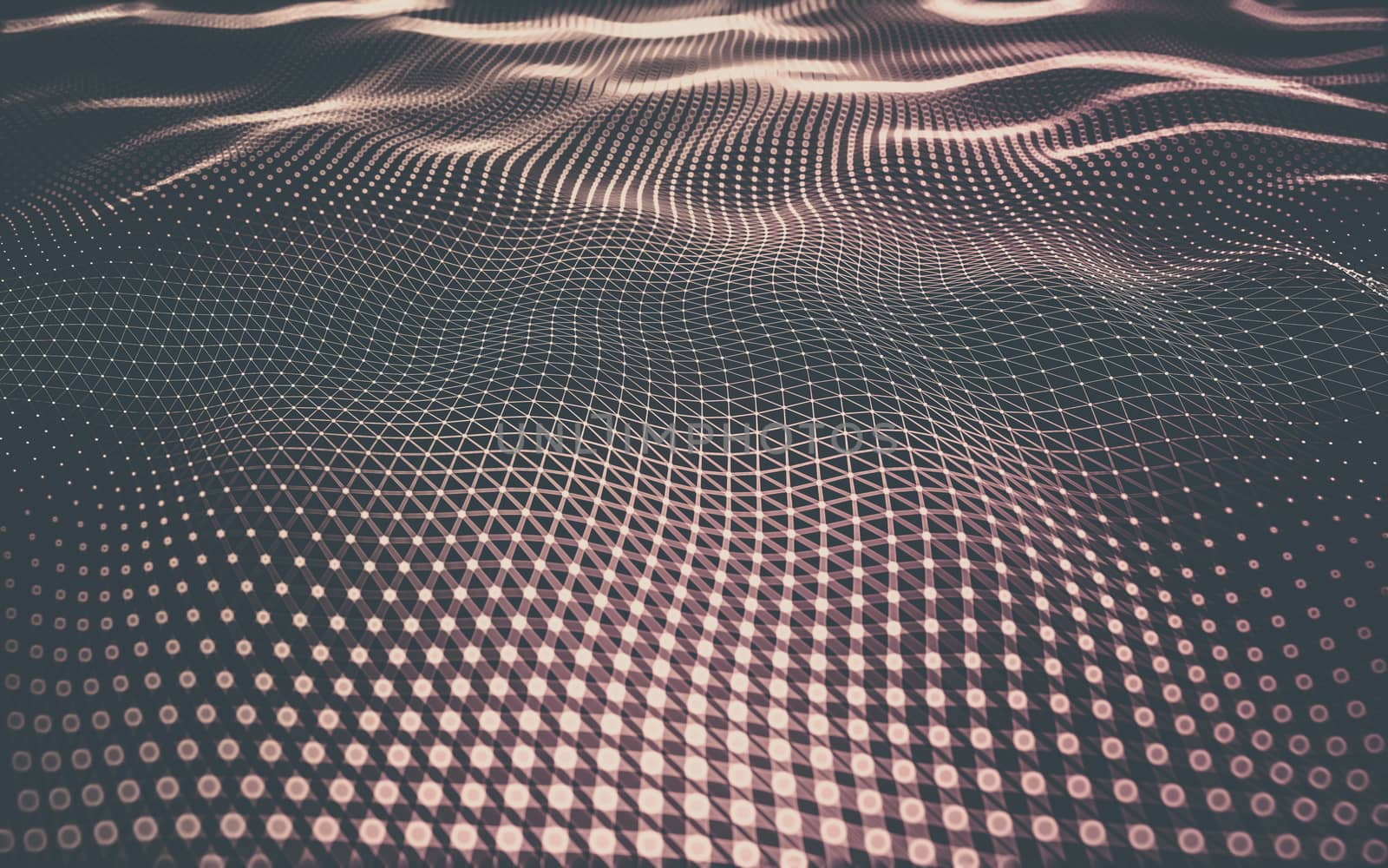 Abstract polygonal space low poly dark background with connecting dots and lines. Connection structure. 3d rendering