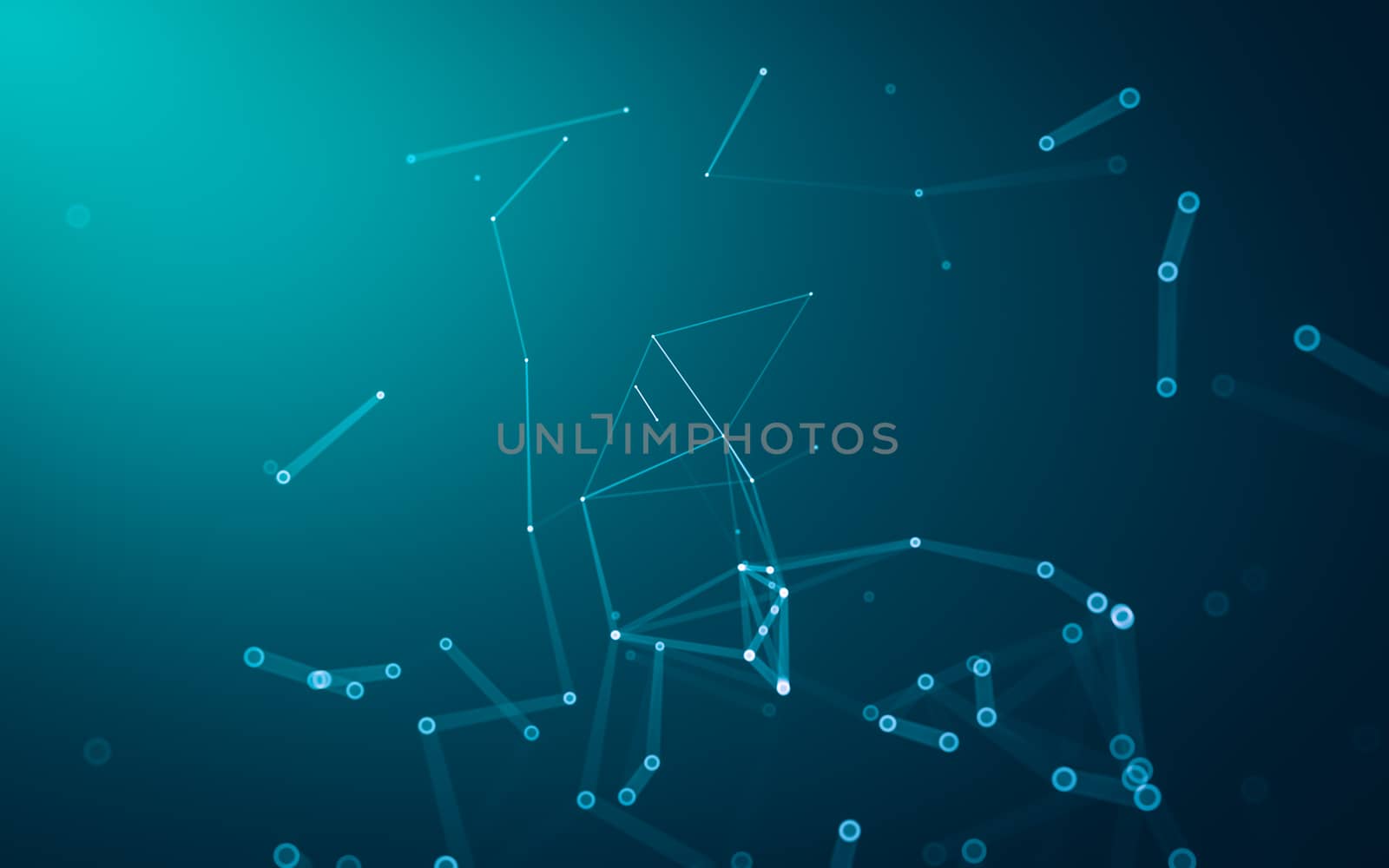 Abstract polygonal space low poly dark background with connecting dots and lines. Connection structure. 3d rendering