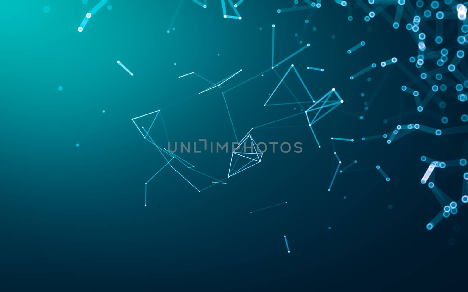 Abstract polygonal space low poly dark background, 3d rendering by teerawit