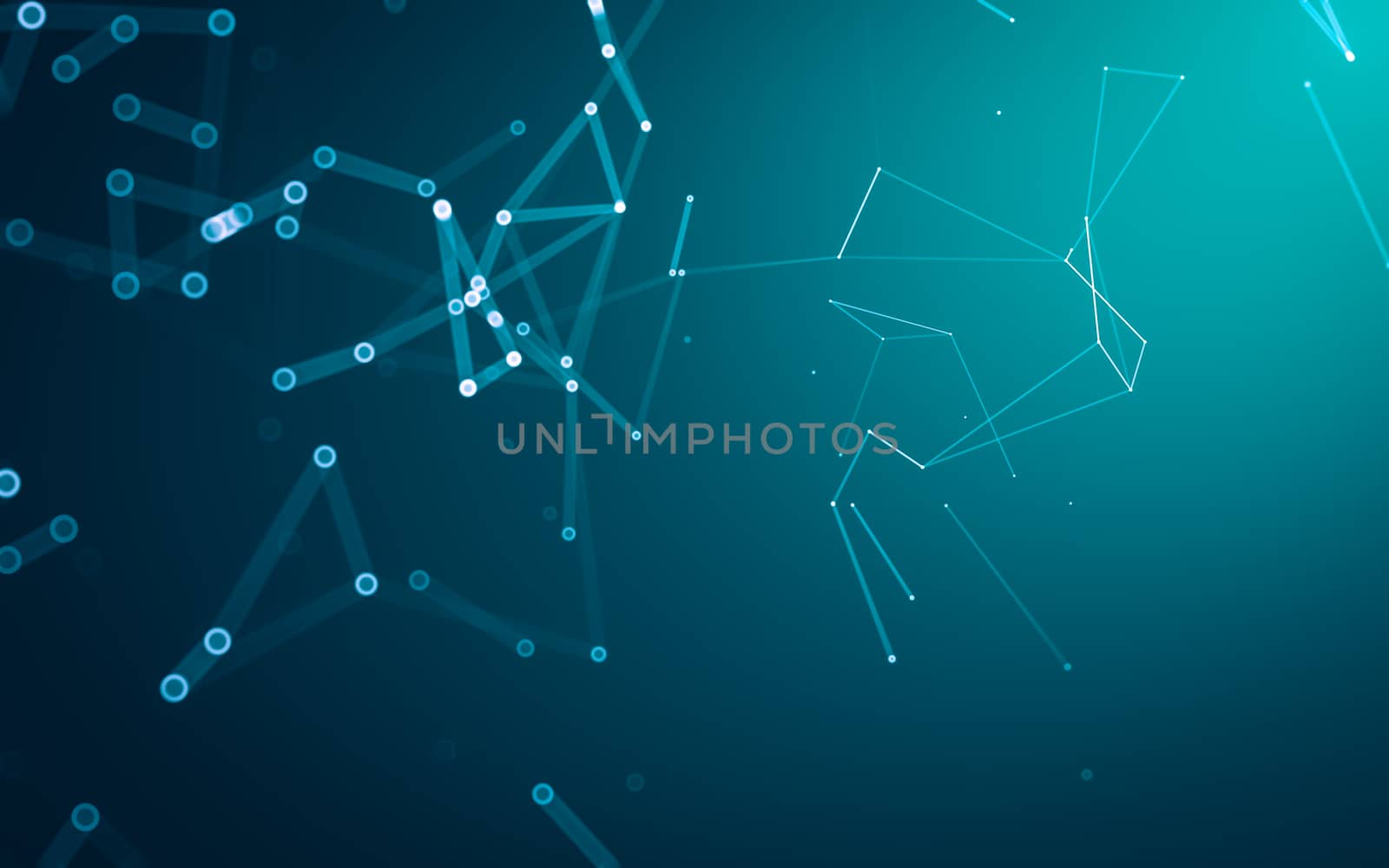 Abstract polygonal space low poly dark background with connecting dots and lines. Connection structure. 3d rendering