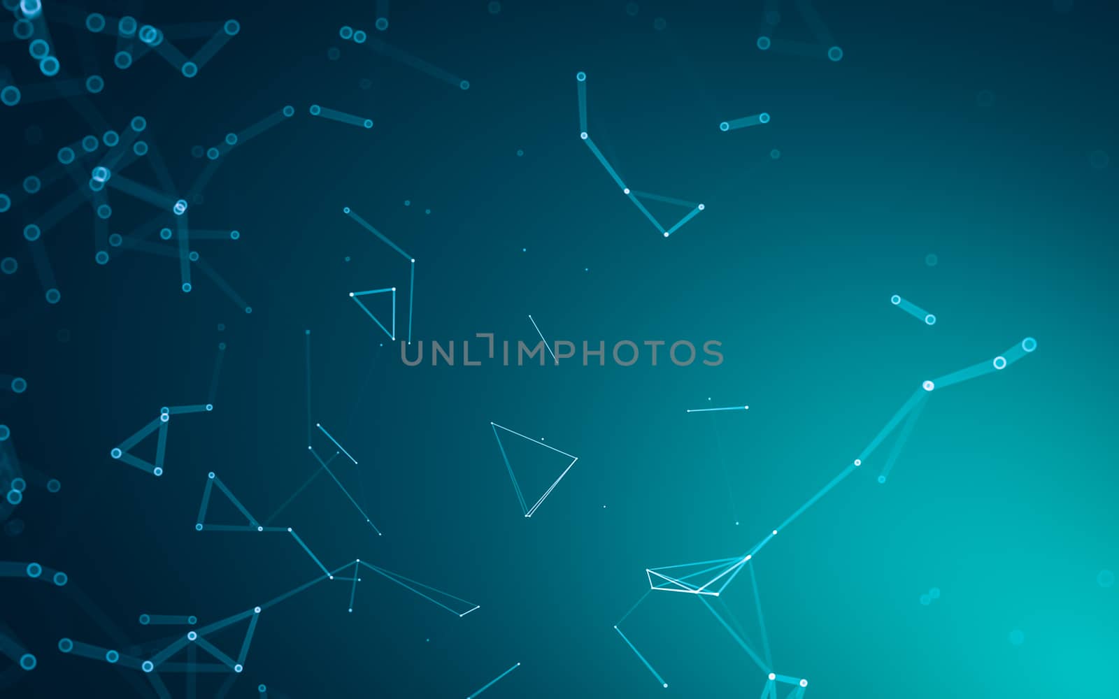 Abstract polygonal space low poly dark background with connecting dots and lines. Connection structure. 3d rendering