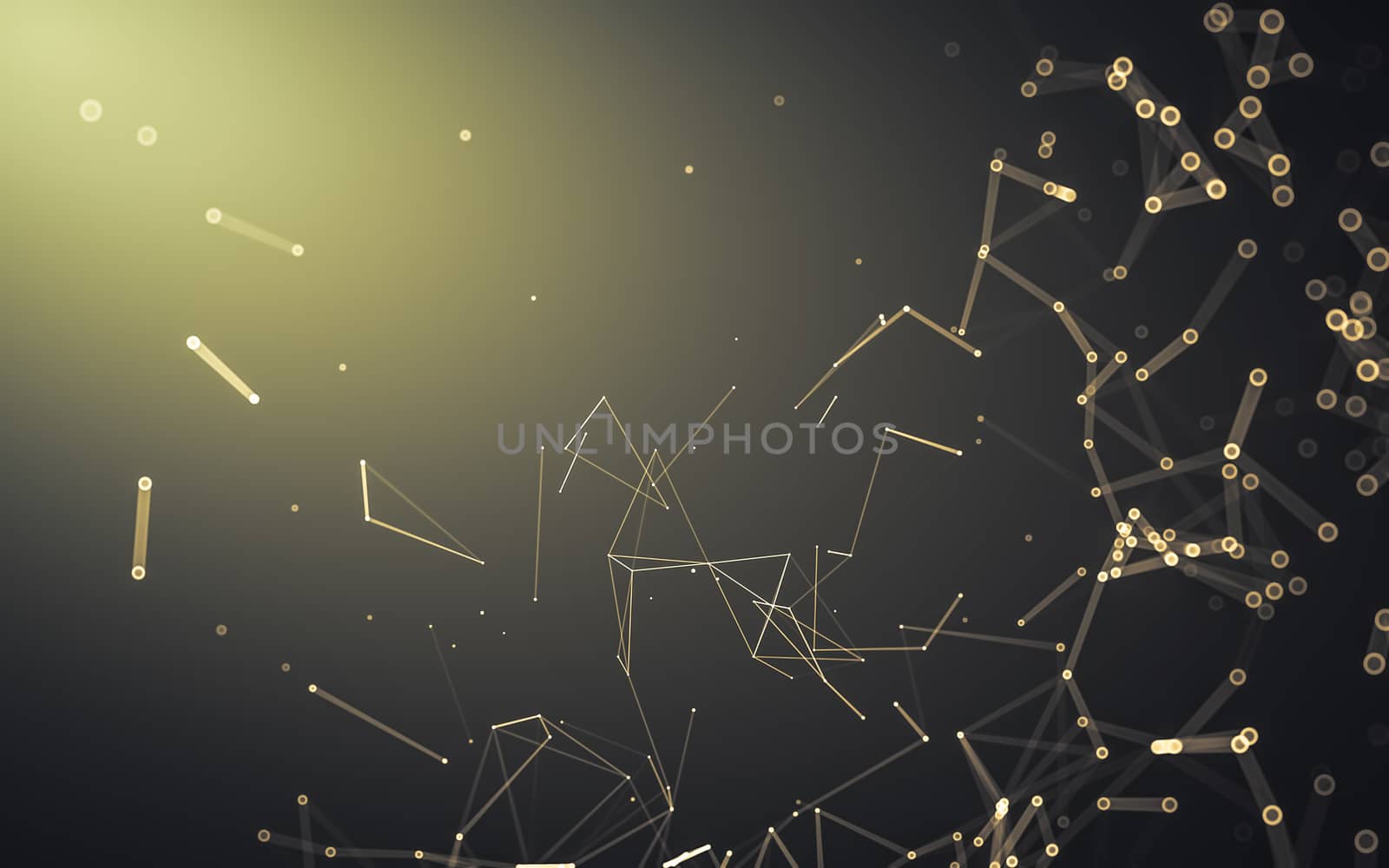 Abstract polygonal space low poly dark background with connecting dots and lines. Connection structure. 3d rendering