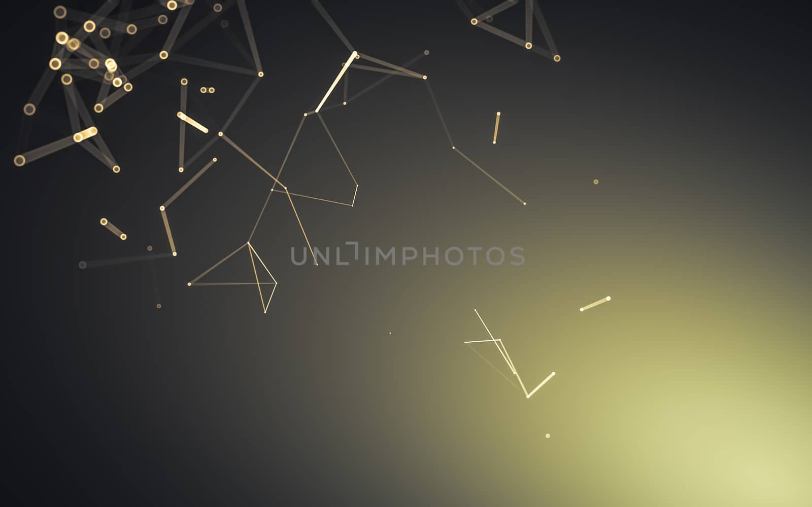 Abstract polygonal space low poly dark background, 3d rendering by teerawit