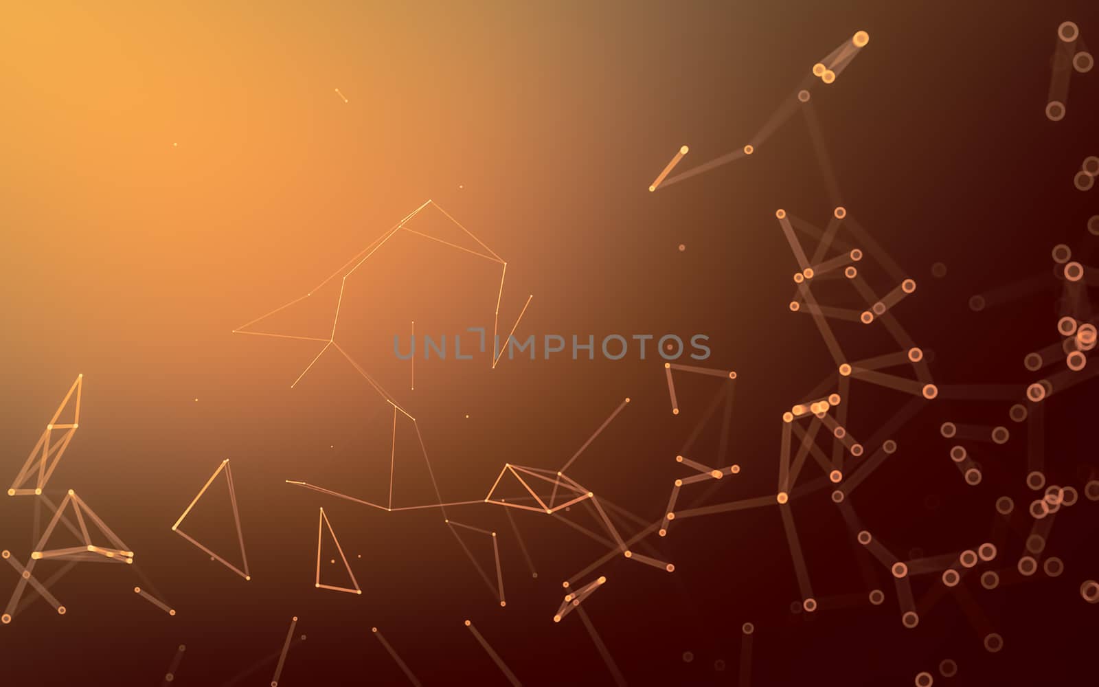 Abstract polygonal space low poly dark background with connecting dots and lines. Connection structure. 3d rendering