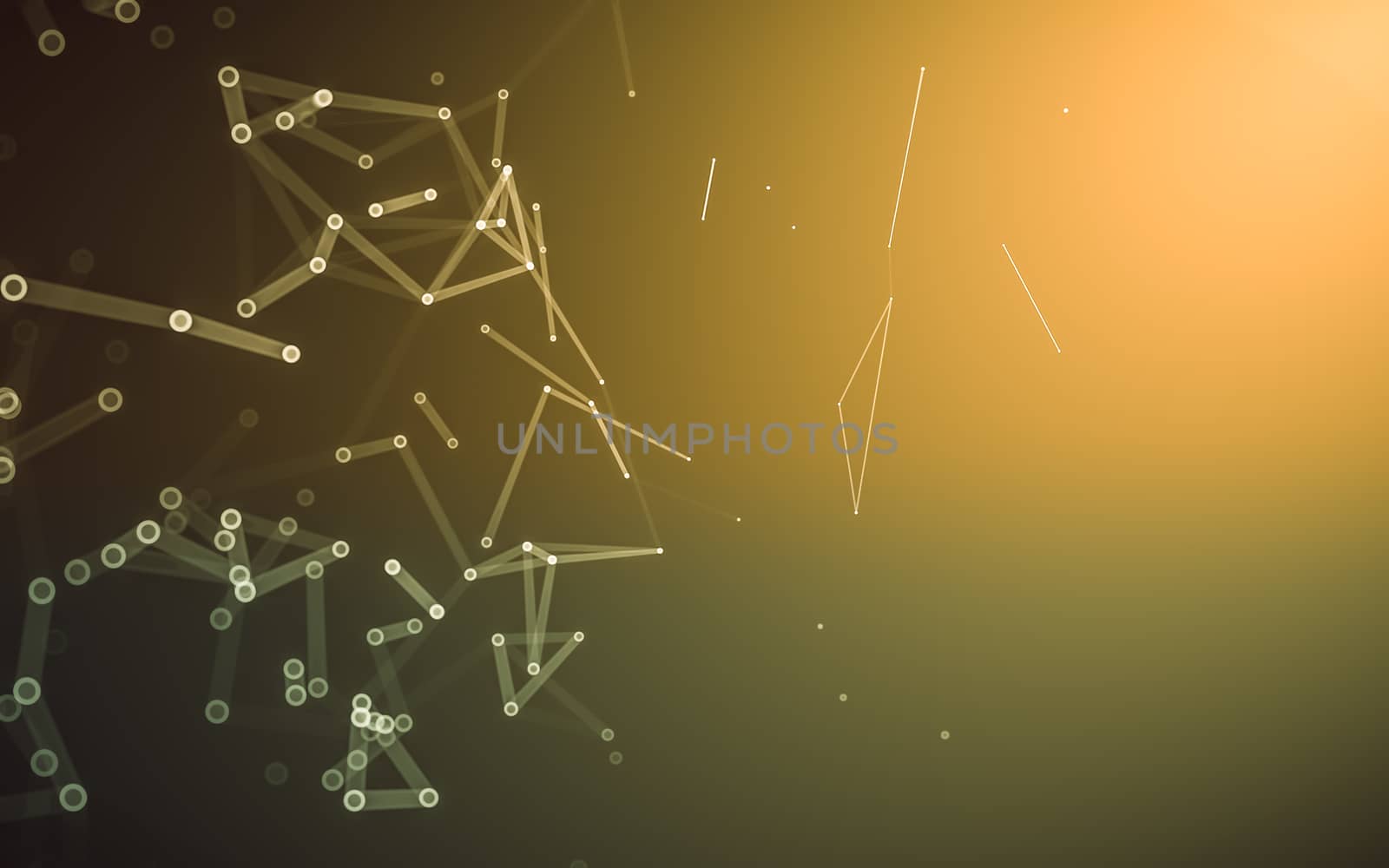 Abstract polygonal space low poly dark background, 3d rendering by teerawit