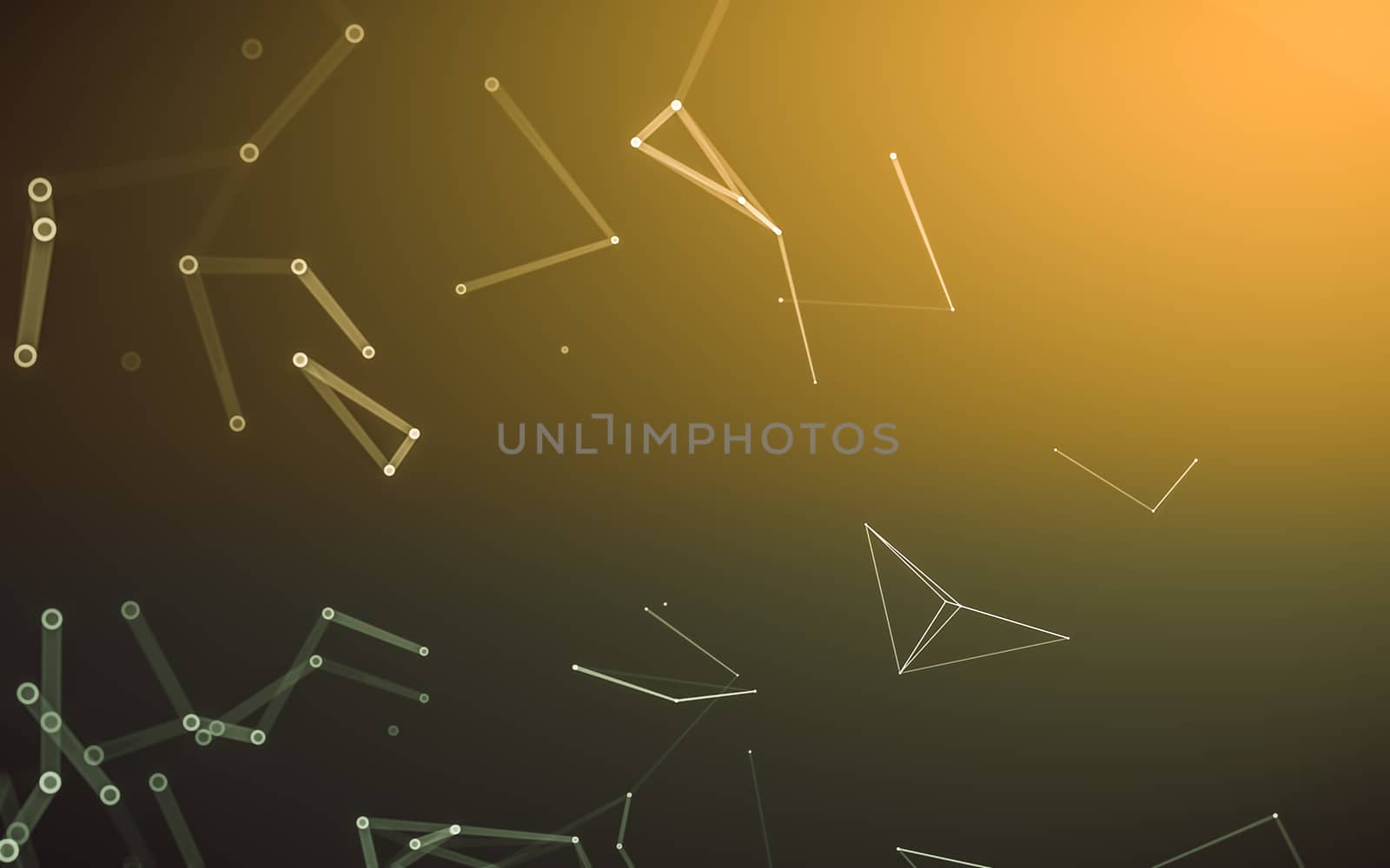 Abstract polygonal space low poly dark background with connecting dots and lines. Connection structure. 3d rendering