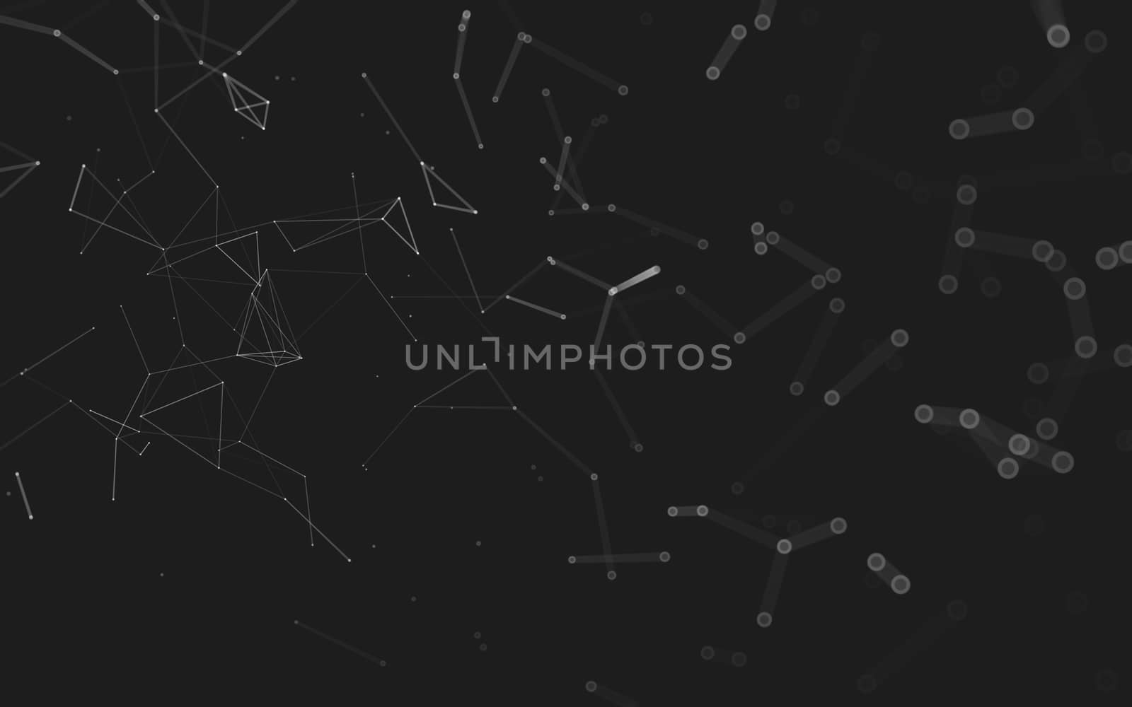 Abstract polygonal space low poly dark background with connecting dots and lines. Connection structure. 3d rendering