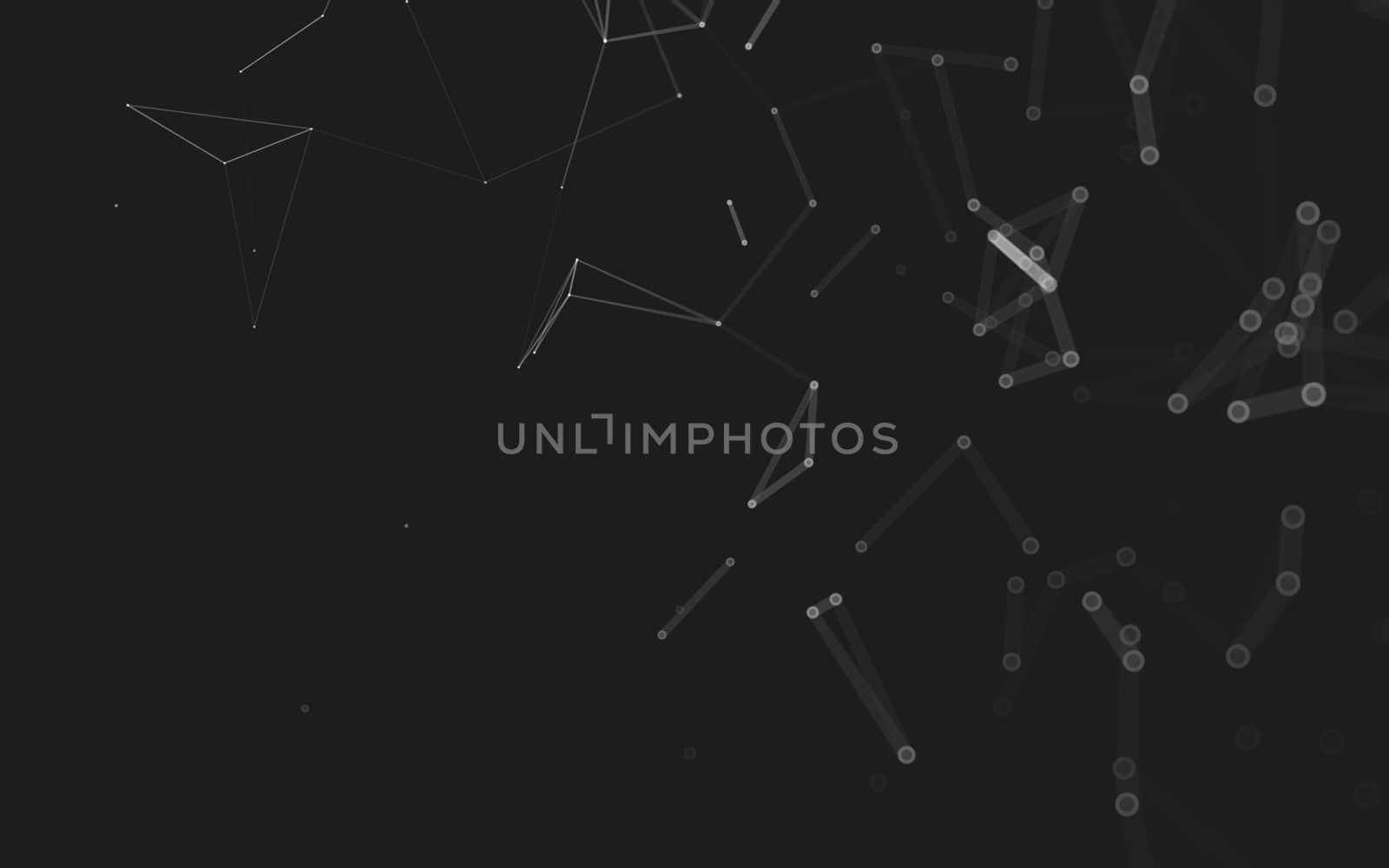 Abstract polygonal space low poly dark background with connecting dots and lines. Connection structure. 3d rendering