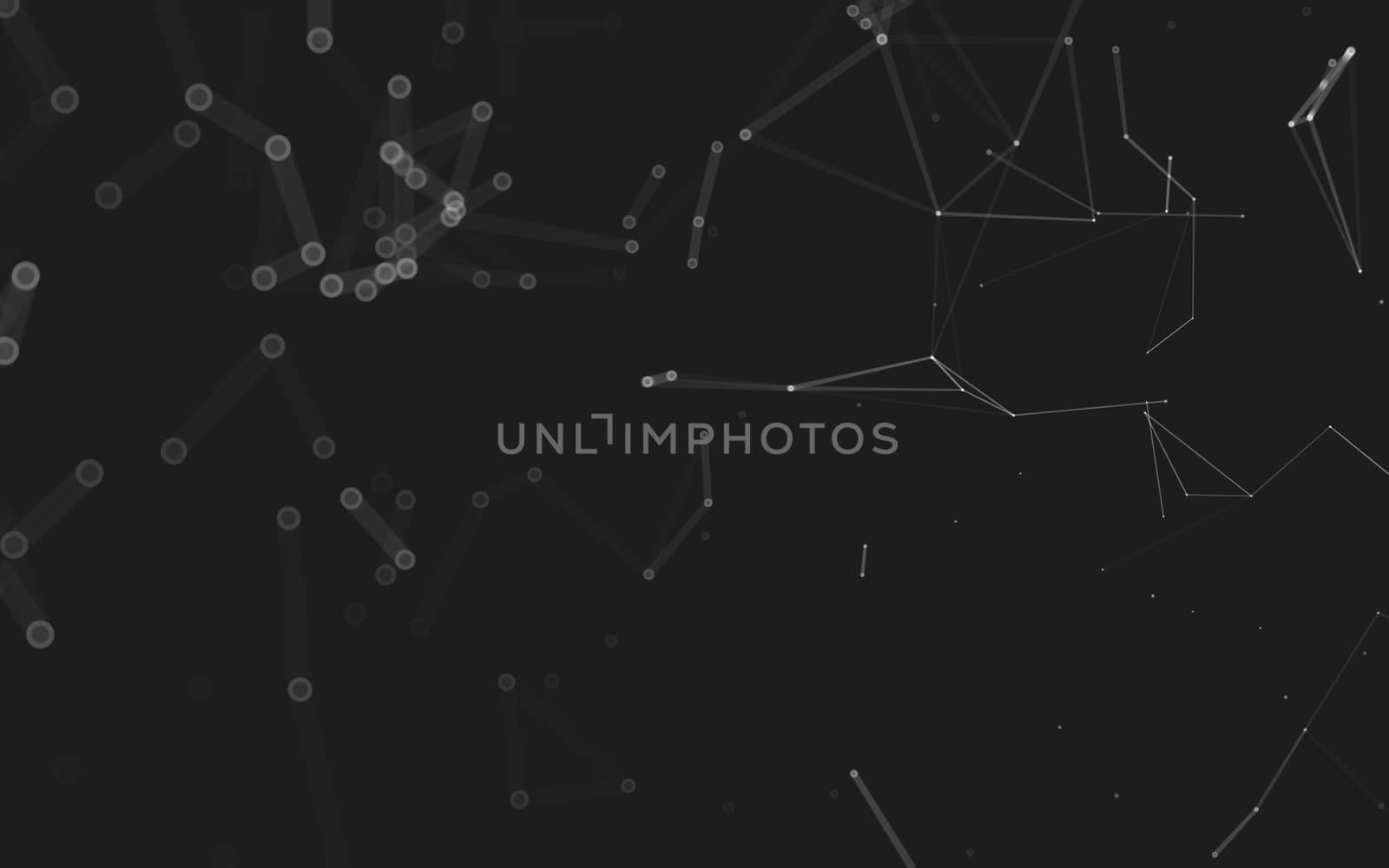 Abstract polygonal space low poly dark background with connecting dots and lines. Connection structure. 3d rendering