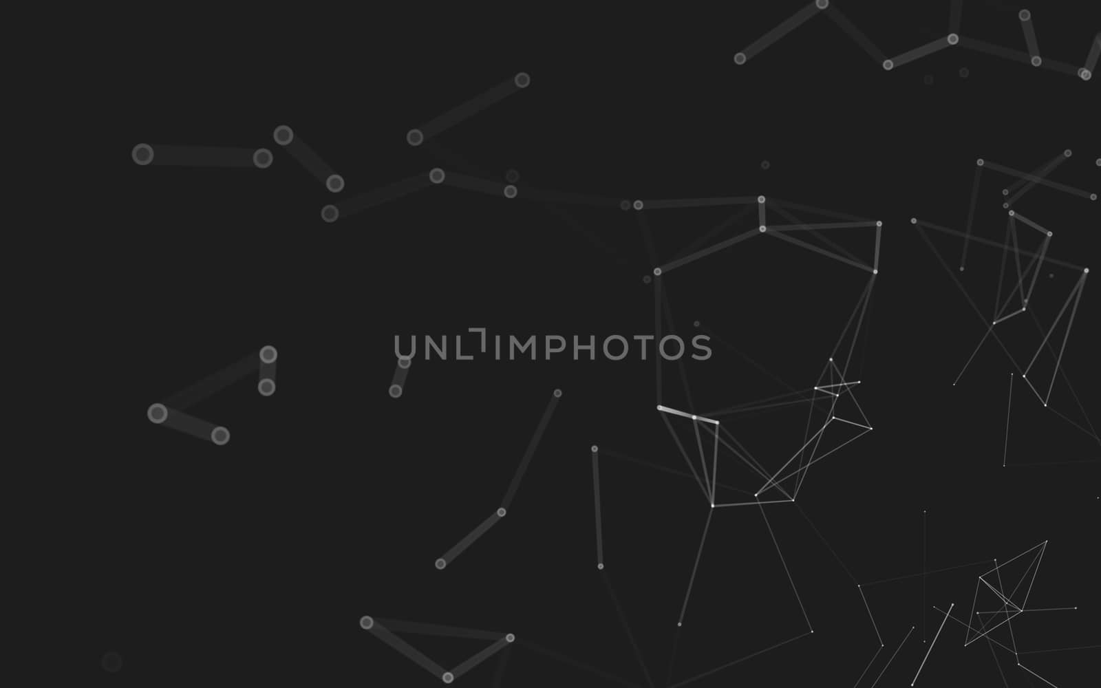 Abstract polygonal space low poly dark background with connecting dots and lines. Connection structure. 3d rendering