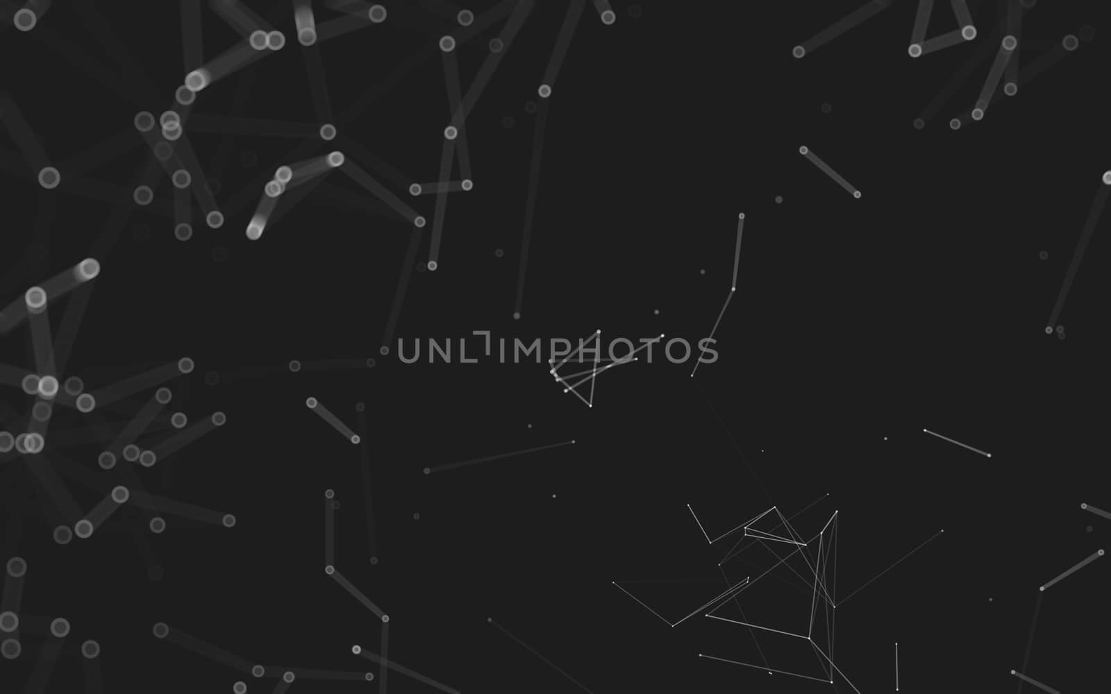 Abstract polygonal space low poly dark background with connecting dots and lines. Connection structure. 3d rendering