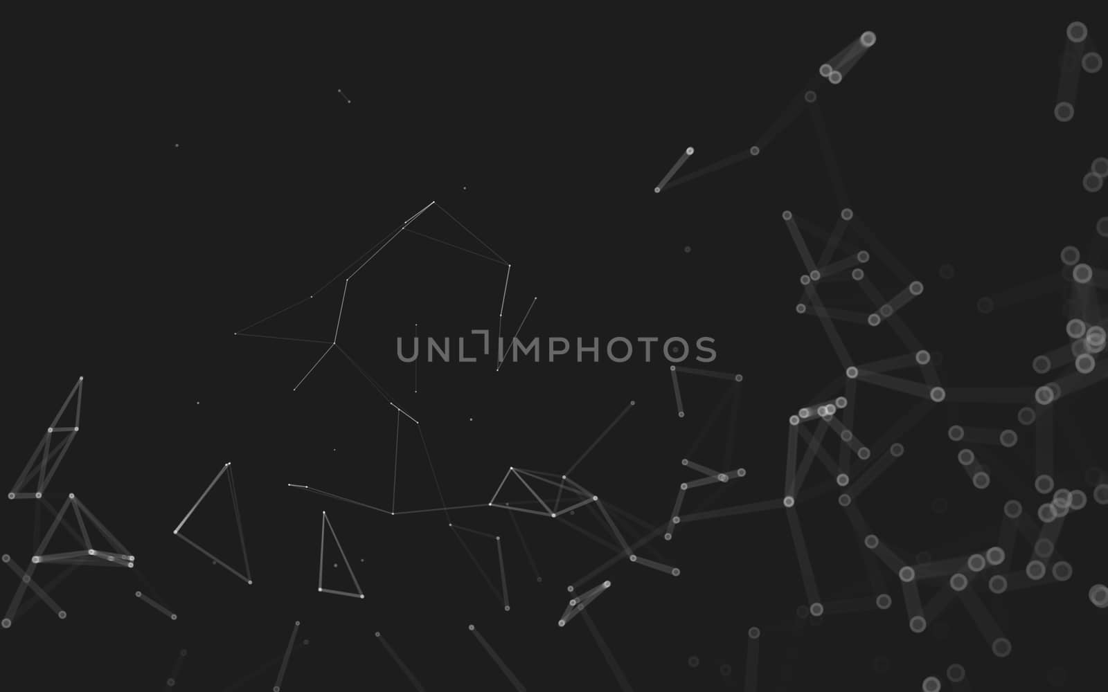 Abstract polygonal space low poly dark background, 3d rendering by teerawit