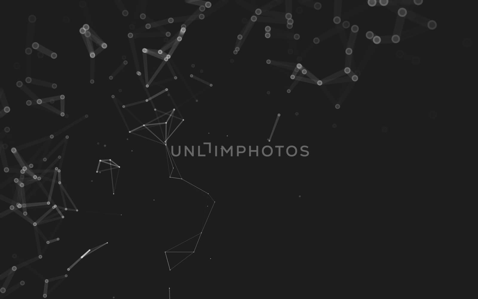 Abstract polygonal space low poly dark background with connecting dots and lines. Connection structure. 3d rendering