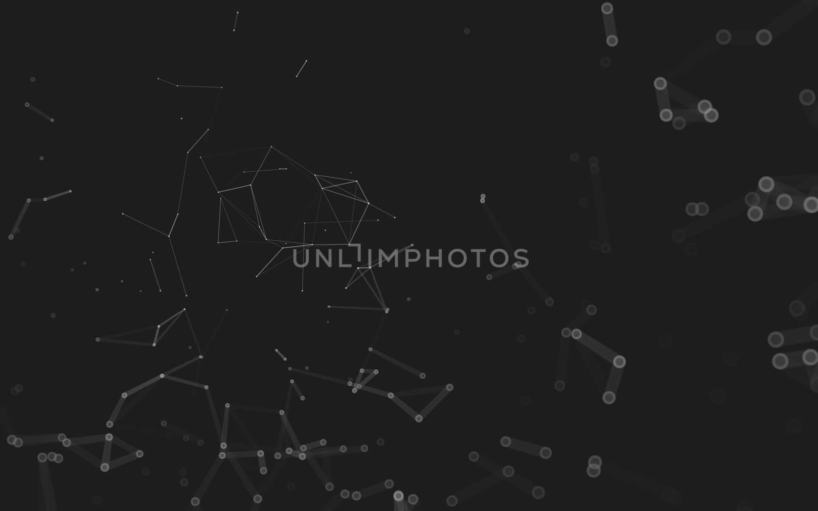 Abstract polygonal space low poly dark background with connecting dots and lines. Connection structure. 3d rendering