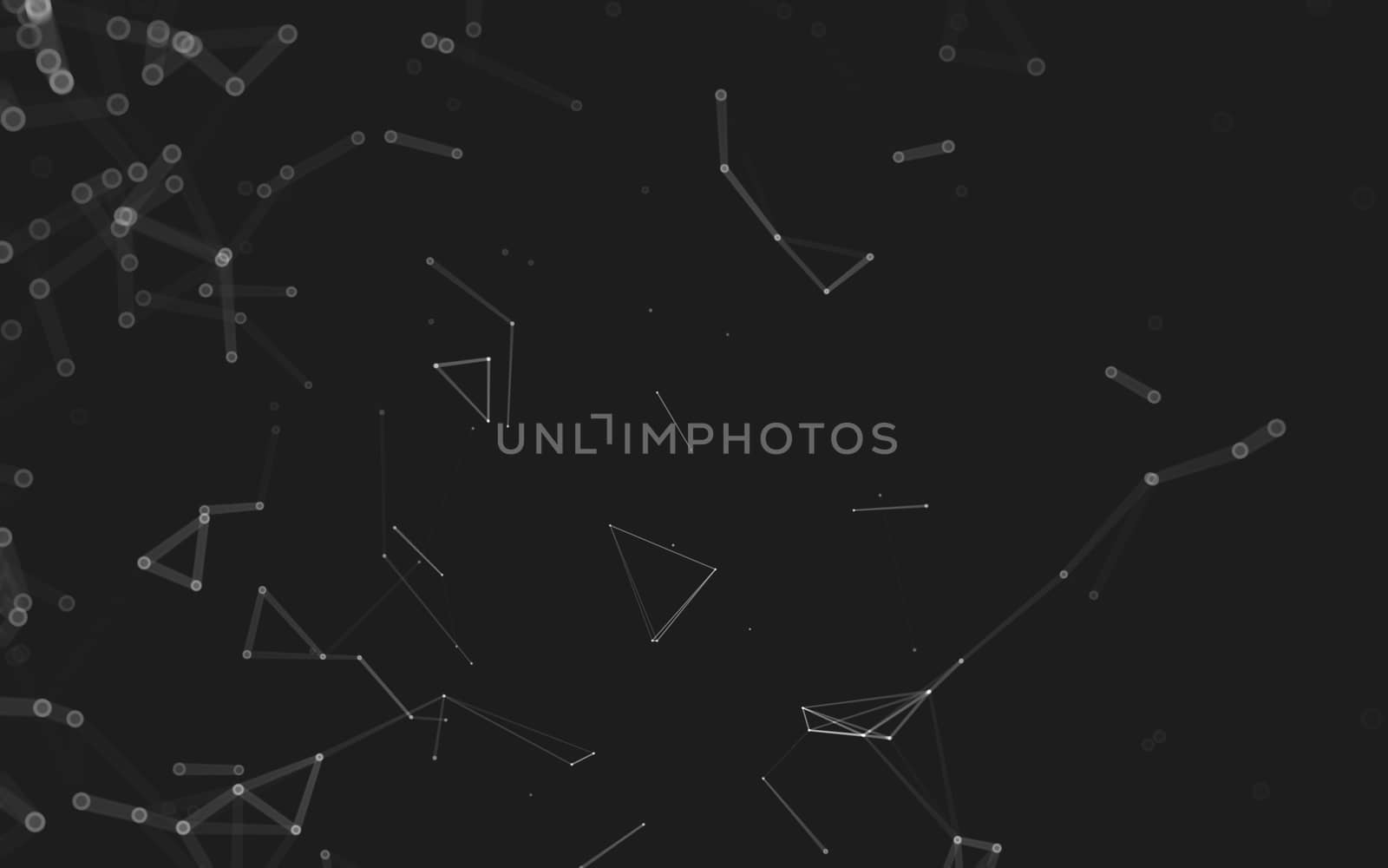 Abstract polygonal space low poly dark background with connecting dots and lines. Connection structure. 3d rendering