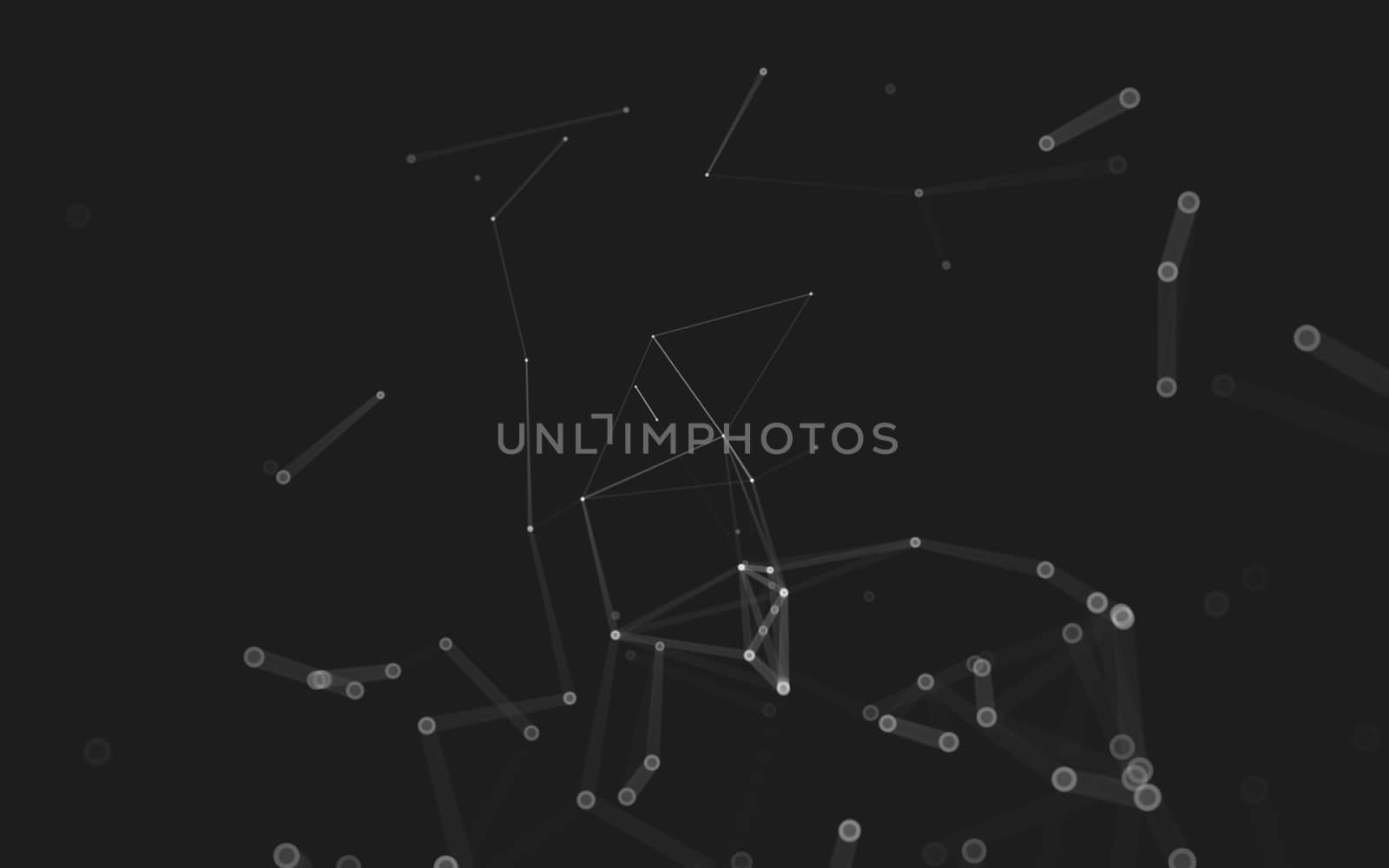 Abstract polygonal space low poly dark background, 3d rendering by teerawit