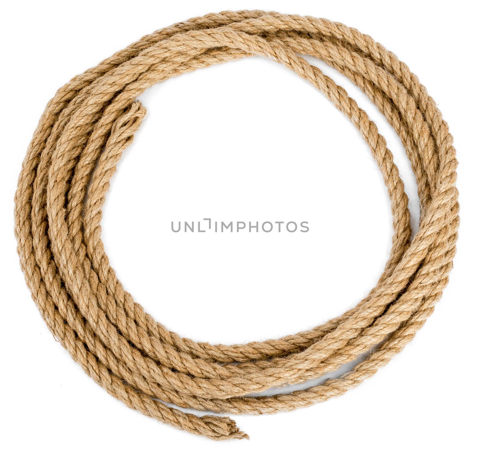 Rope loop isolated on white background, closeup