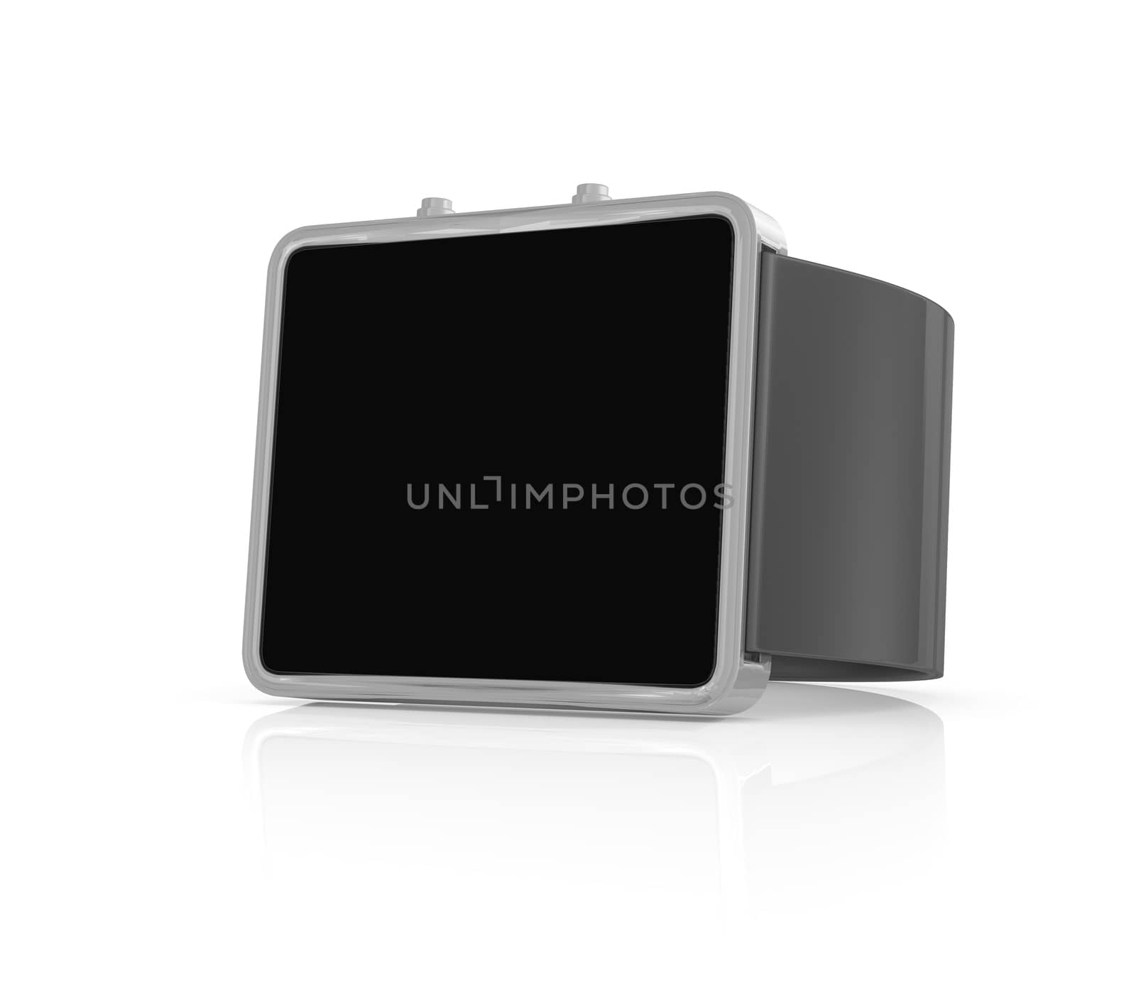 Black smart watch on white background by cherezoff