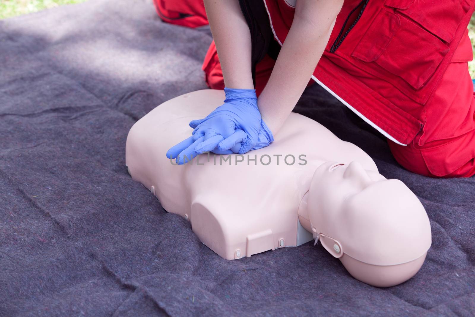 Cardiopulmonary resuscitation - CPR. Cardiac massage. by wellphoto