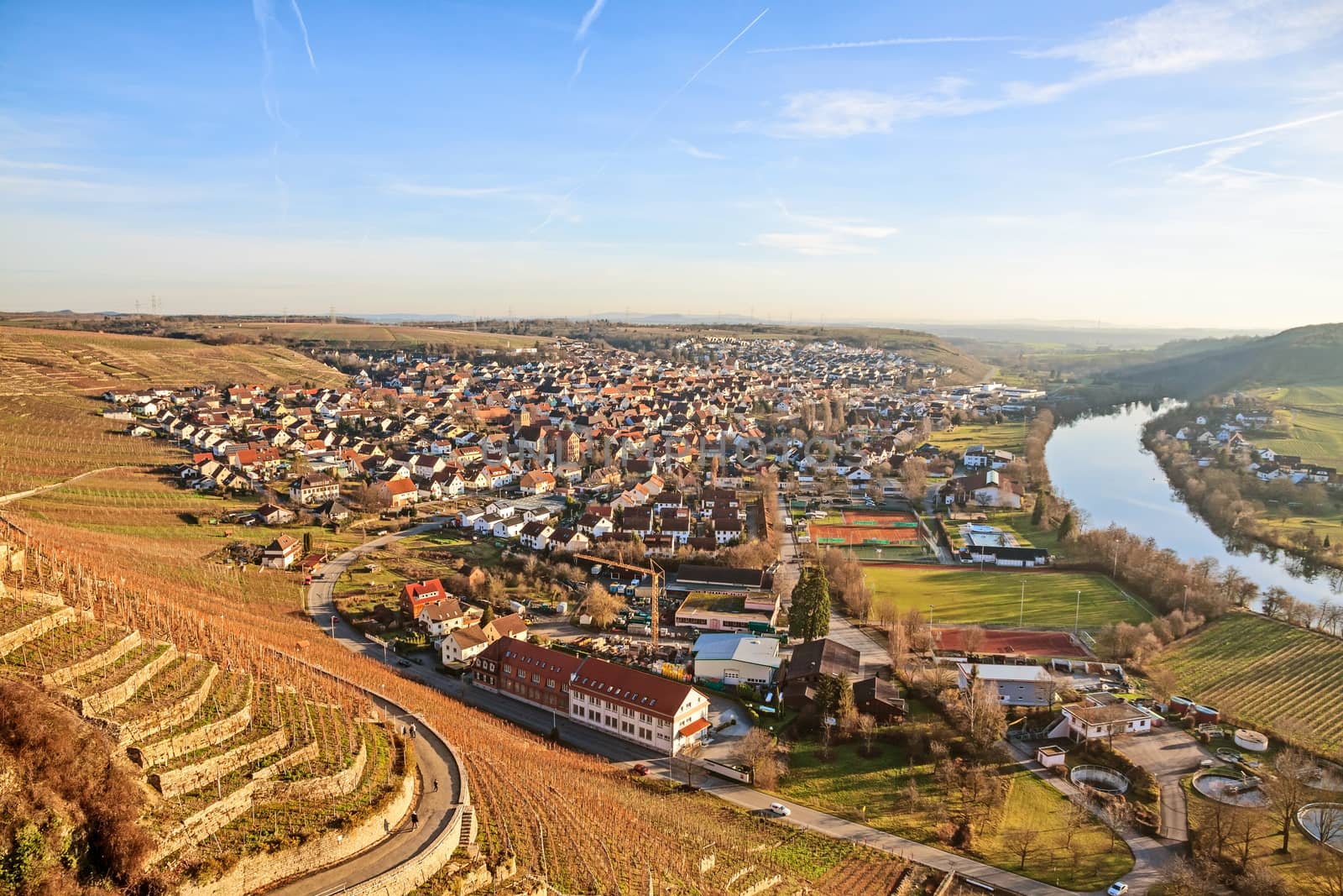 view over town Hessigheim